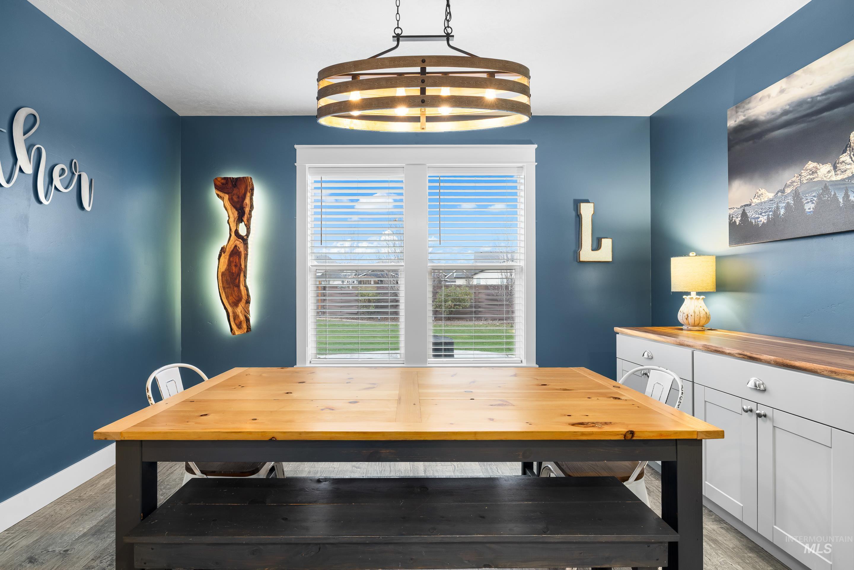Dining space featuring light wood-style flooring
