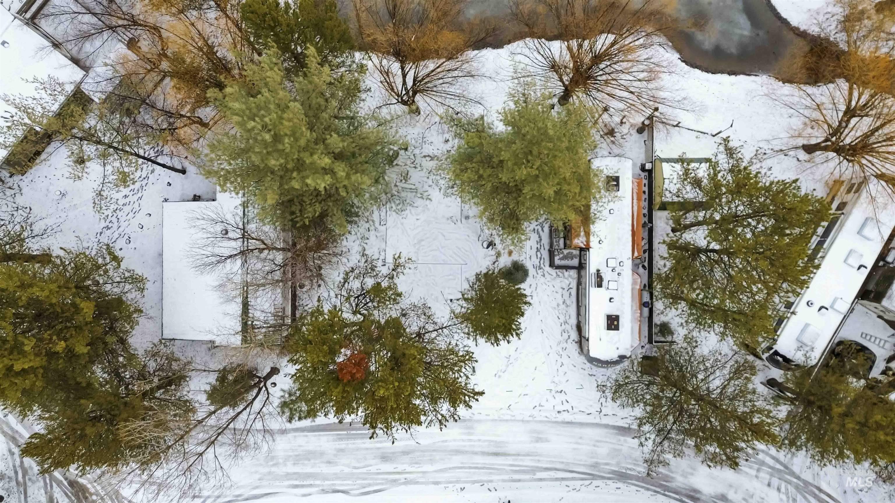 View of snowy aerial view