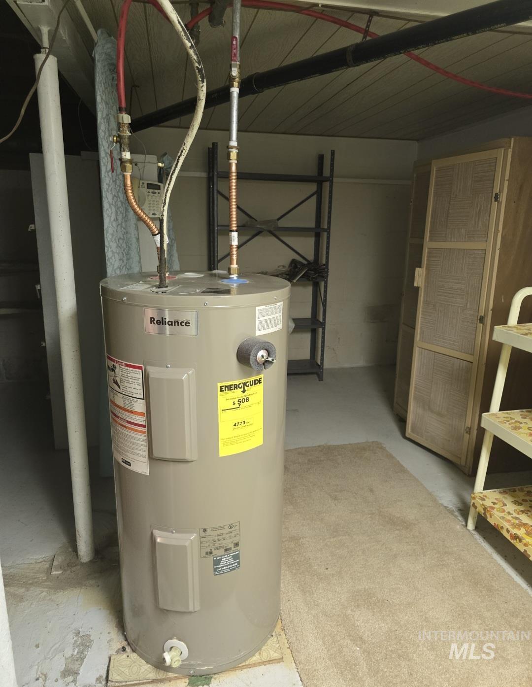 Utility room with water heater