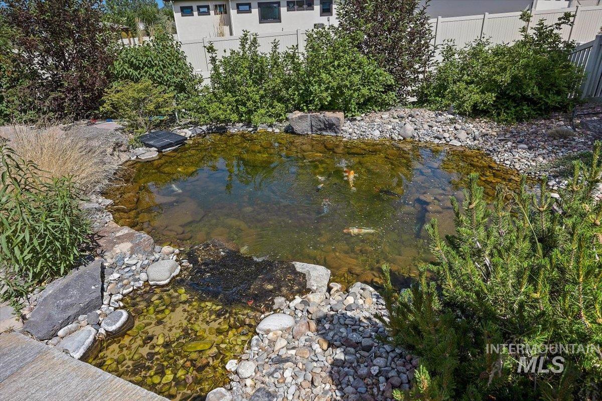 Water view featuring a garden pond