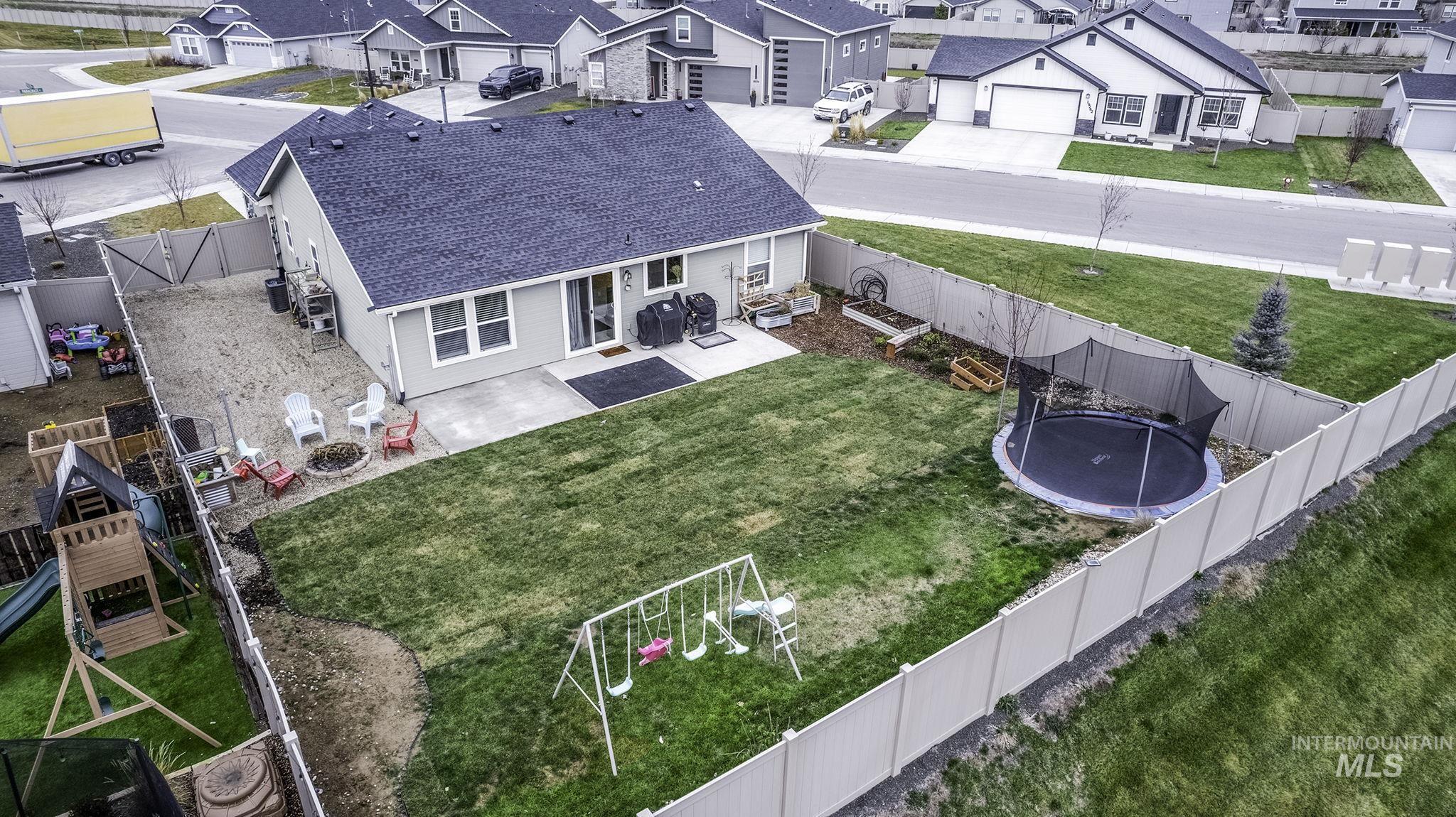 Aerial view of residential area