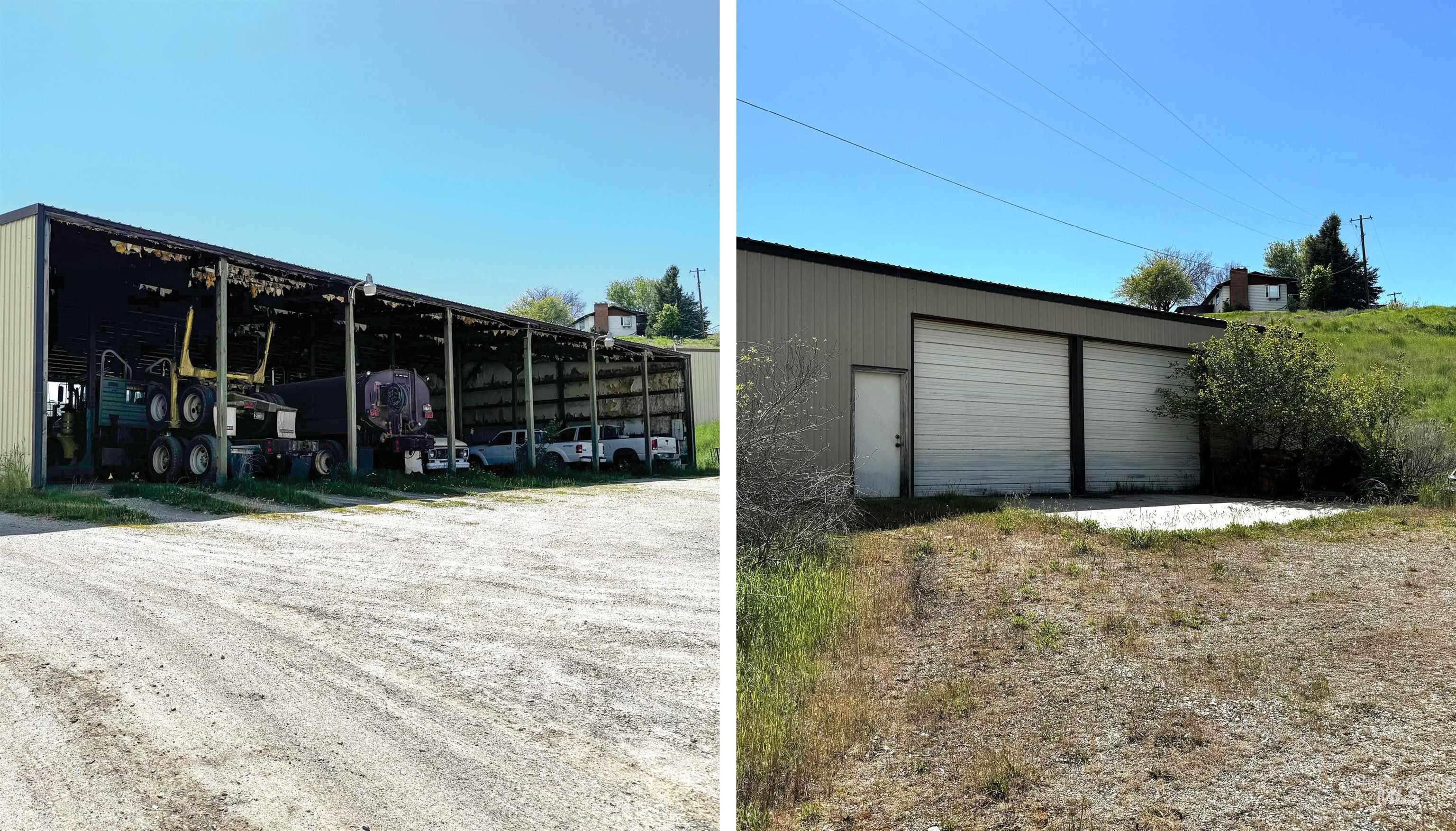 View of detached garage