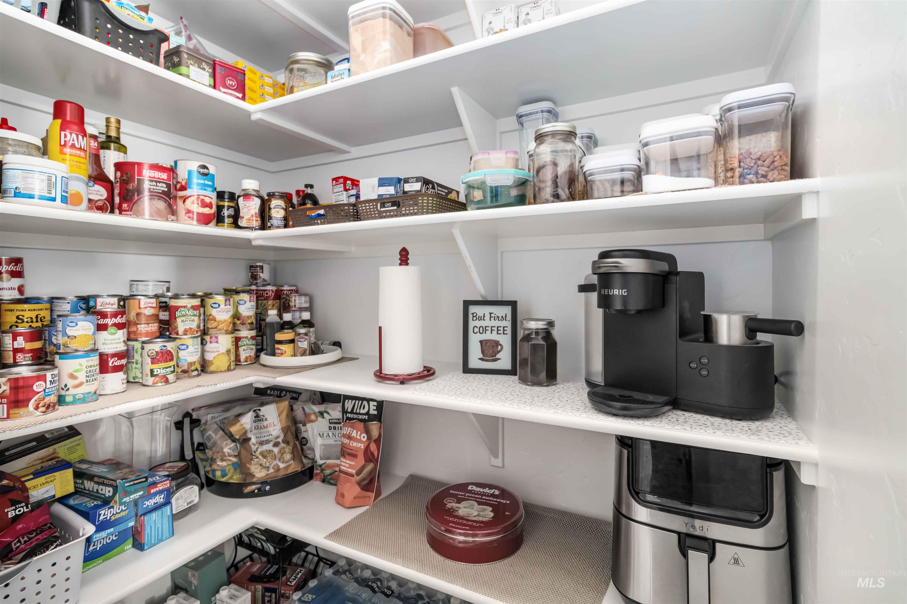 View of large walk in pantry