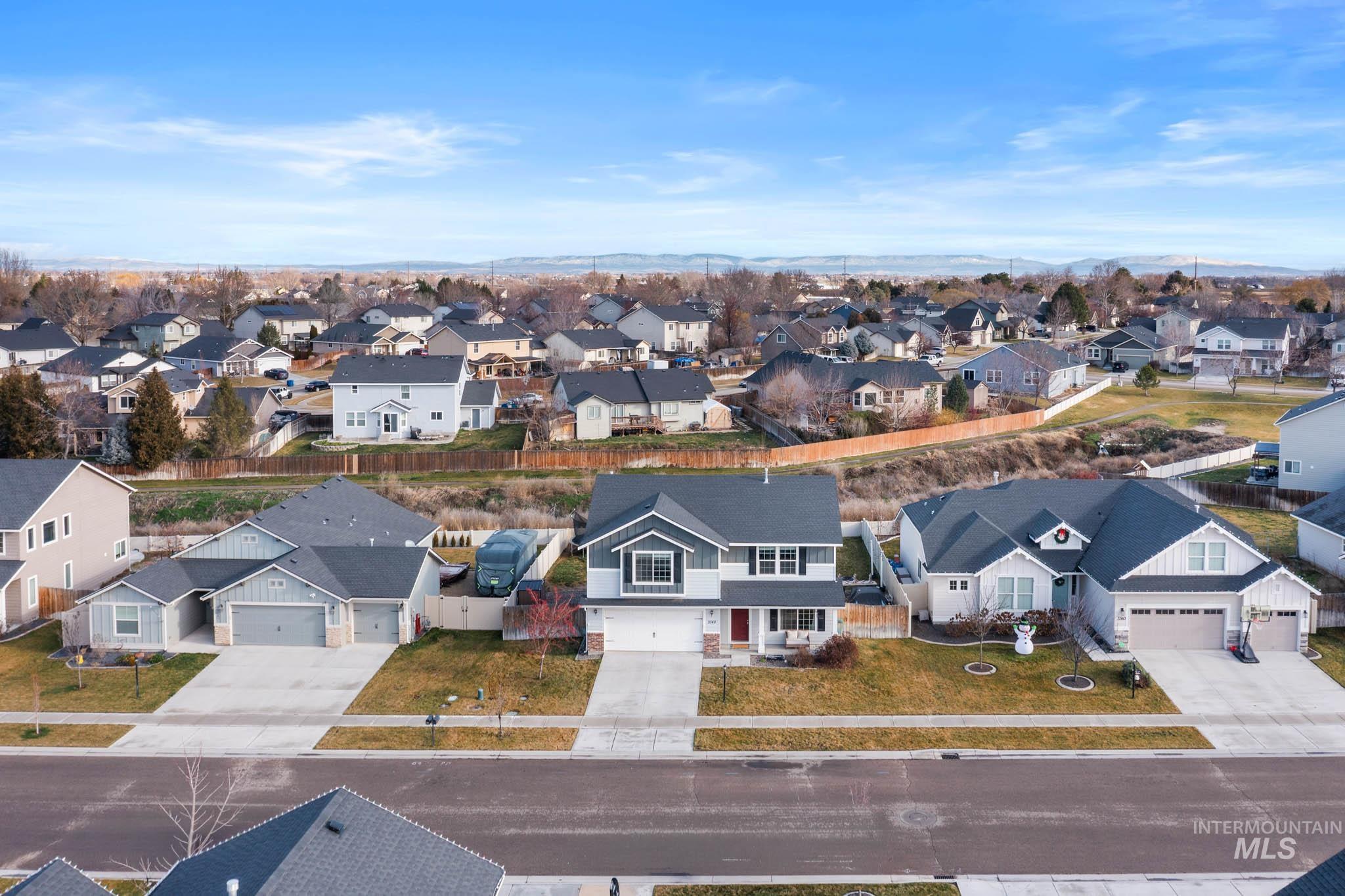 Aerial view of residential area