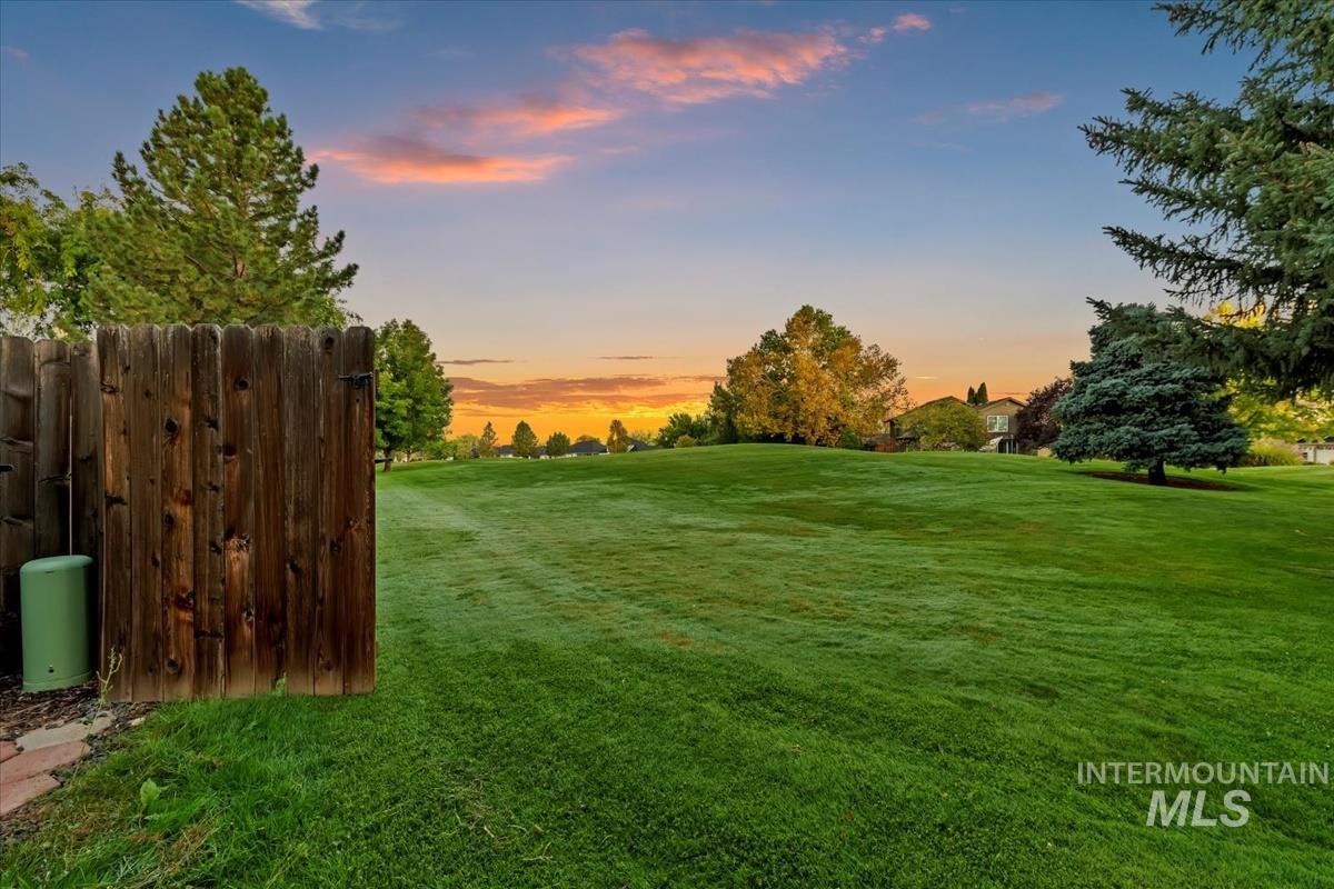 Yard at dusk with a yard