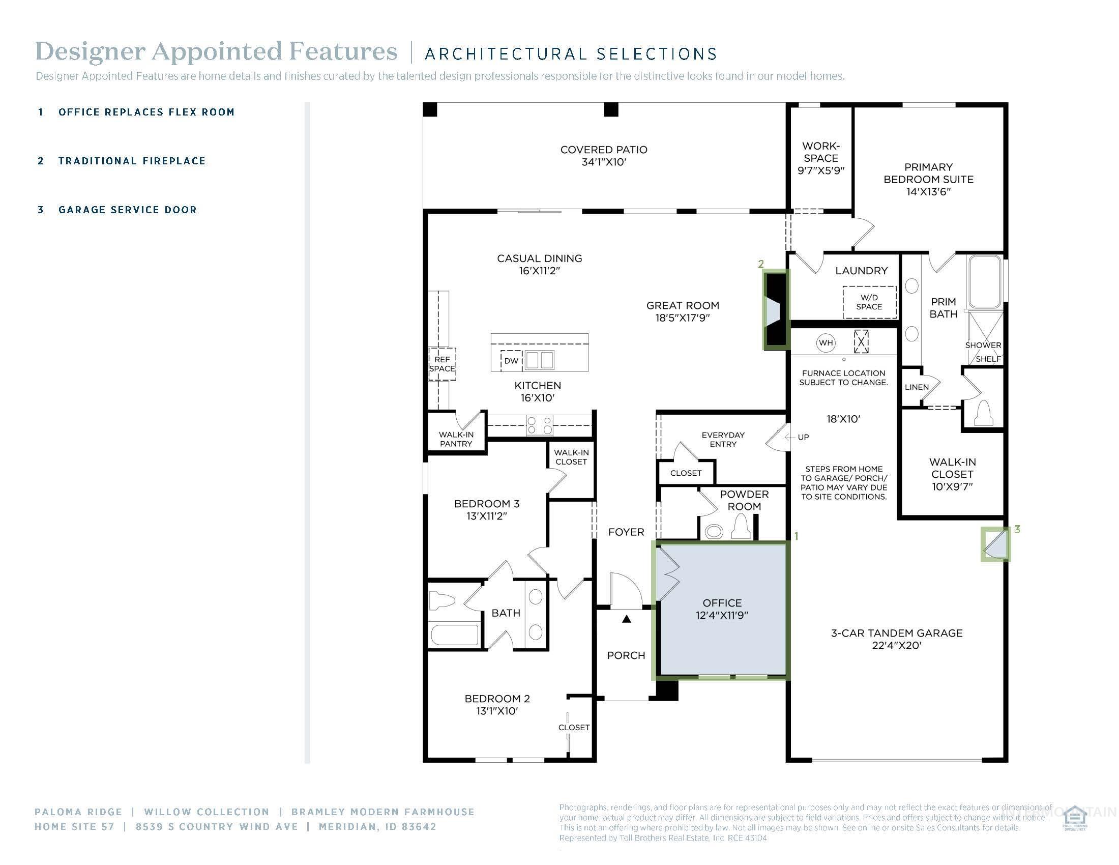 8539 S Country Wind Ave, Meridian, Idaho 83642, 3 Bedrooms, 2.5 Bathrooms, Residential For Sale, Price $614,000, 98971431