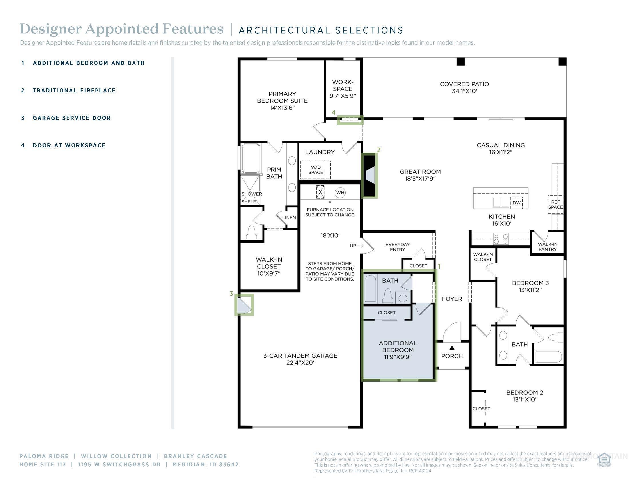 1195 W Switchgrass Dr, Meridian, Idaho 83642, 4 Bedrooms, 3 Bathrooms, Residential For Sale, Price $639,000, 98971436