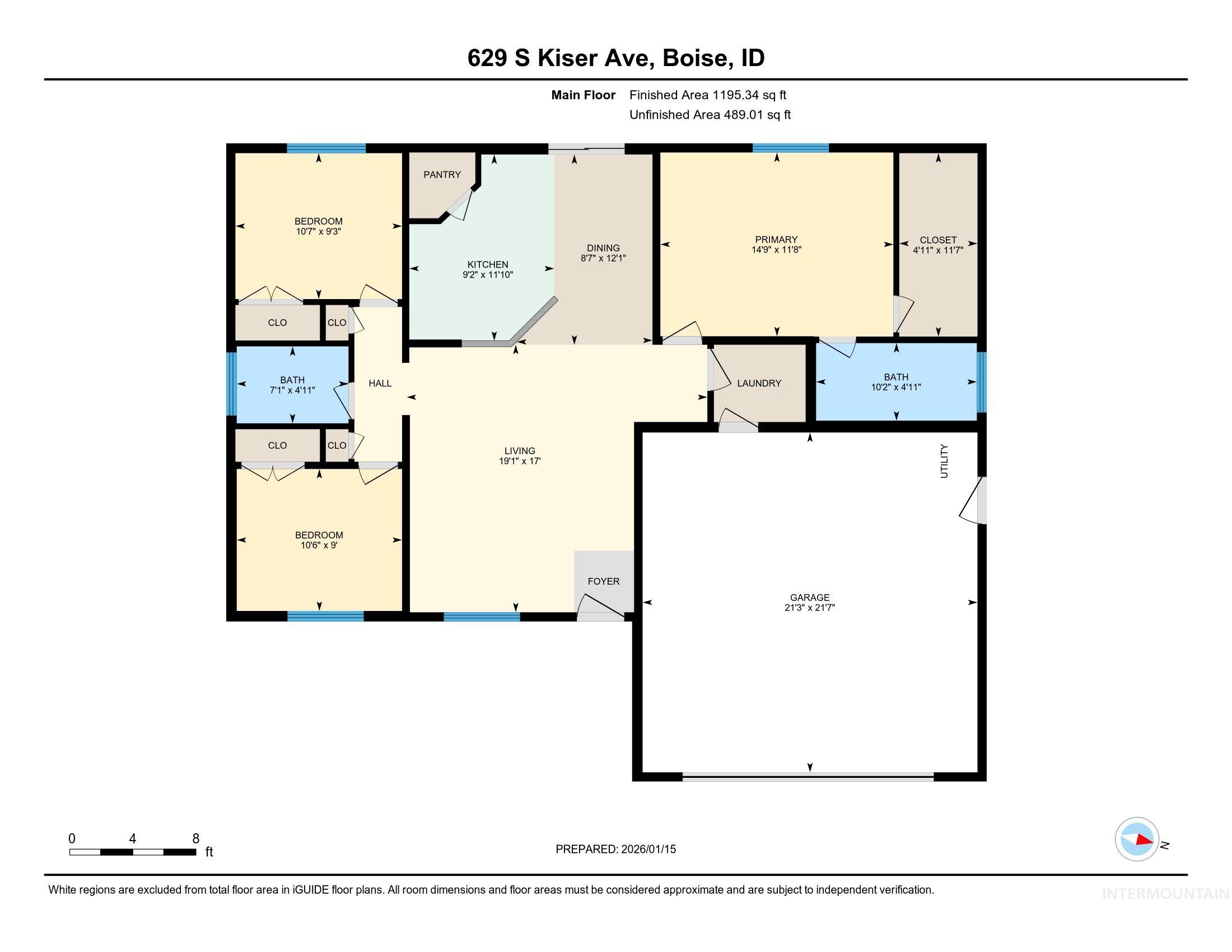 629 S Kiser Ave, Boise, Idaho 83709, 3 Bedrooms, 2 Bathrooms, Residential For Sale, Price $390,000,MLS 98971782