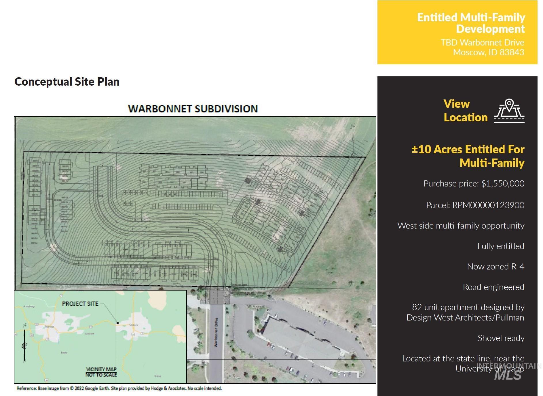 TBD Warbonnet Drive, Moscow, Idaho 83843, Land For Sale, Price $1,550,000,MLS 98972652