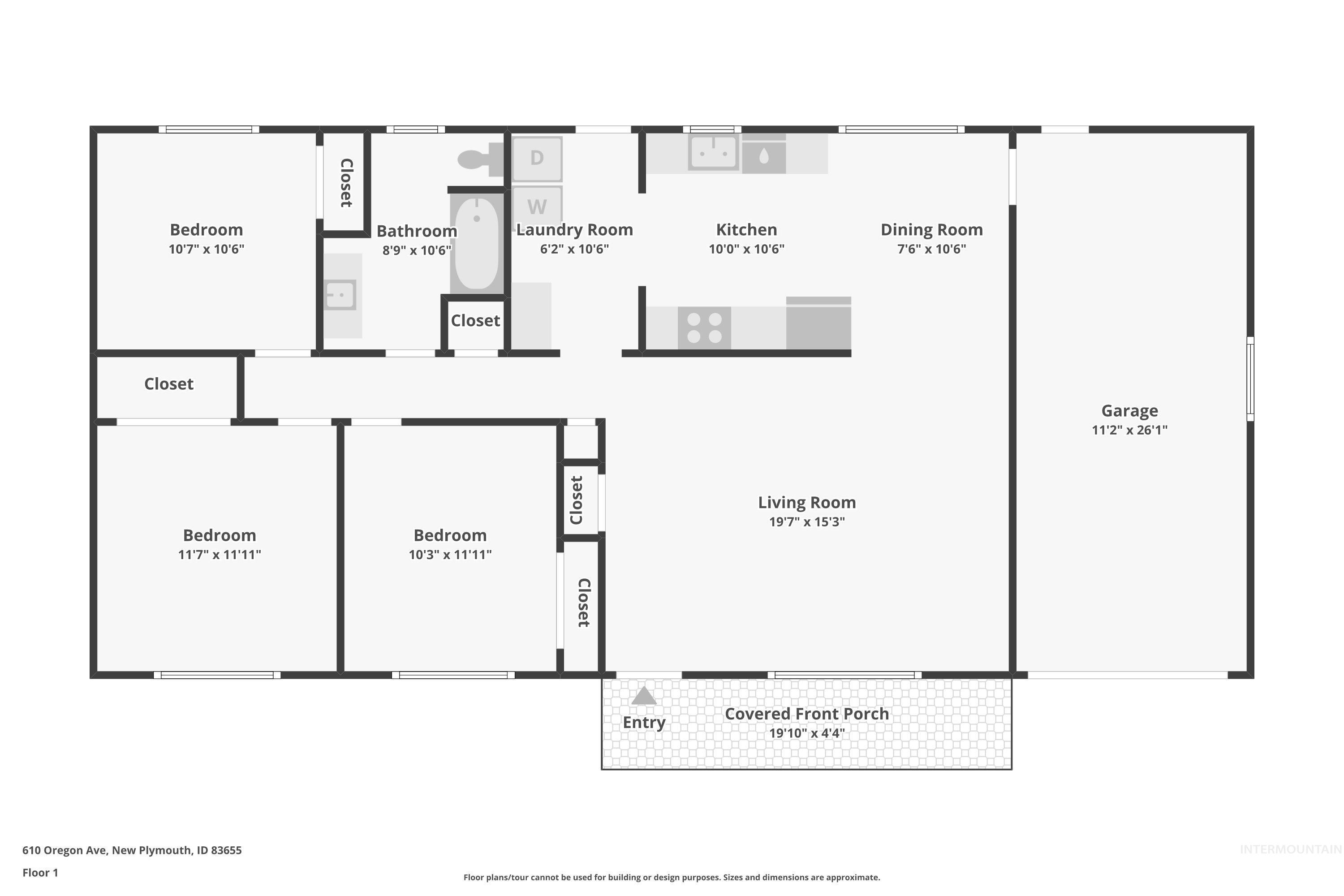 610 Oregon, New Plymouth, Idaho 83655, 3 Bedrooms, 1 Bathroom, Residential For Sale, Price $330,000,MLS 98973790