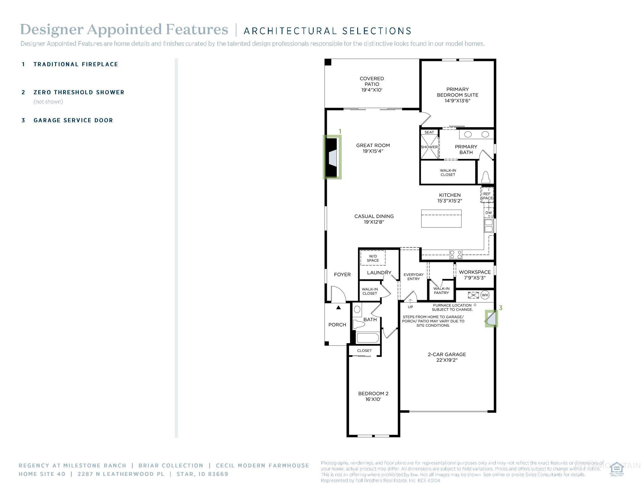 2287 N Leatherwood Pl, Star, Idaho 83669, 2 Bedrooms, 2 Bathrooms, Residential For Sale, Price $547,000, 98974146