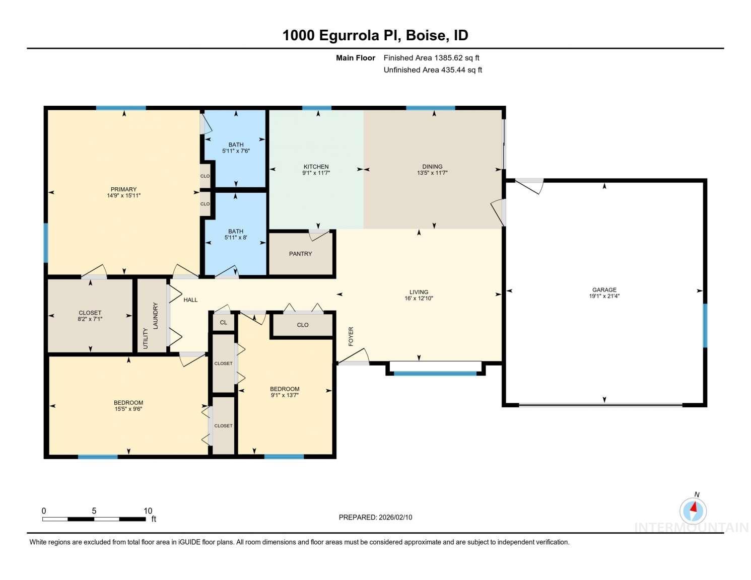 1000 S Egurrola Pl., Boise, Idaho 83709, 3 Bedrooms, 2 Bathrooms, Residential For Sale, Price $434,000,MLS 98974966