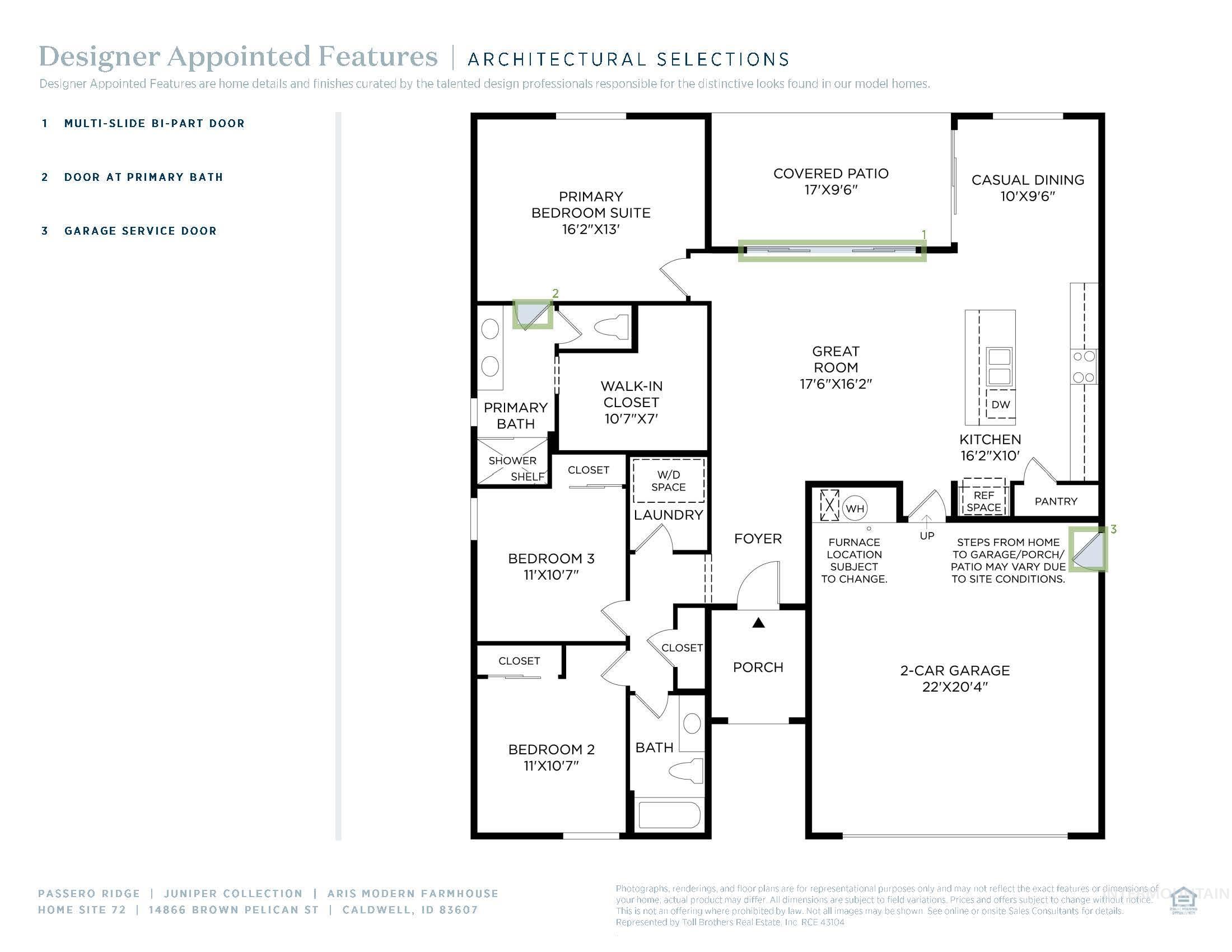 14866 Brown Pelican St, Caldwell, Idaho 83607, 3 Bedrooms, 2 Bathrooms, Residential For Sale, Price $424,000,MLS 98975060