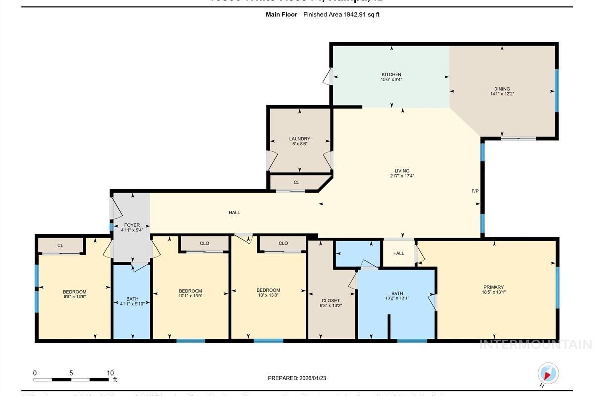 18566 White Rose Pl, Nampa, Idaho 83687, 4 Bedrooms, 2 Bathrooms, Residential For Sale, Price $439,900, 98975779