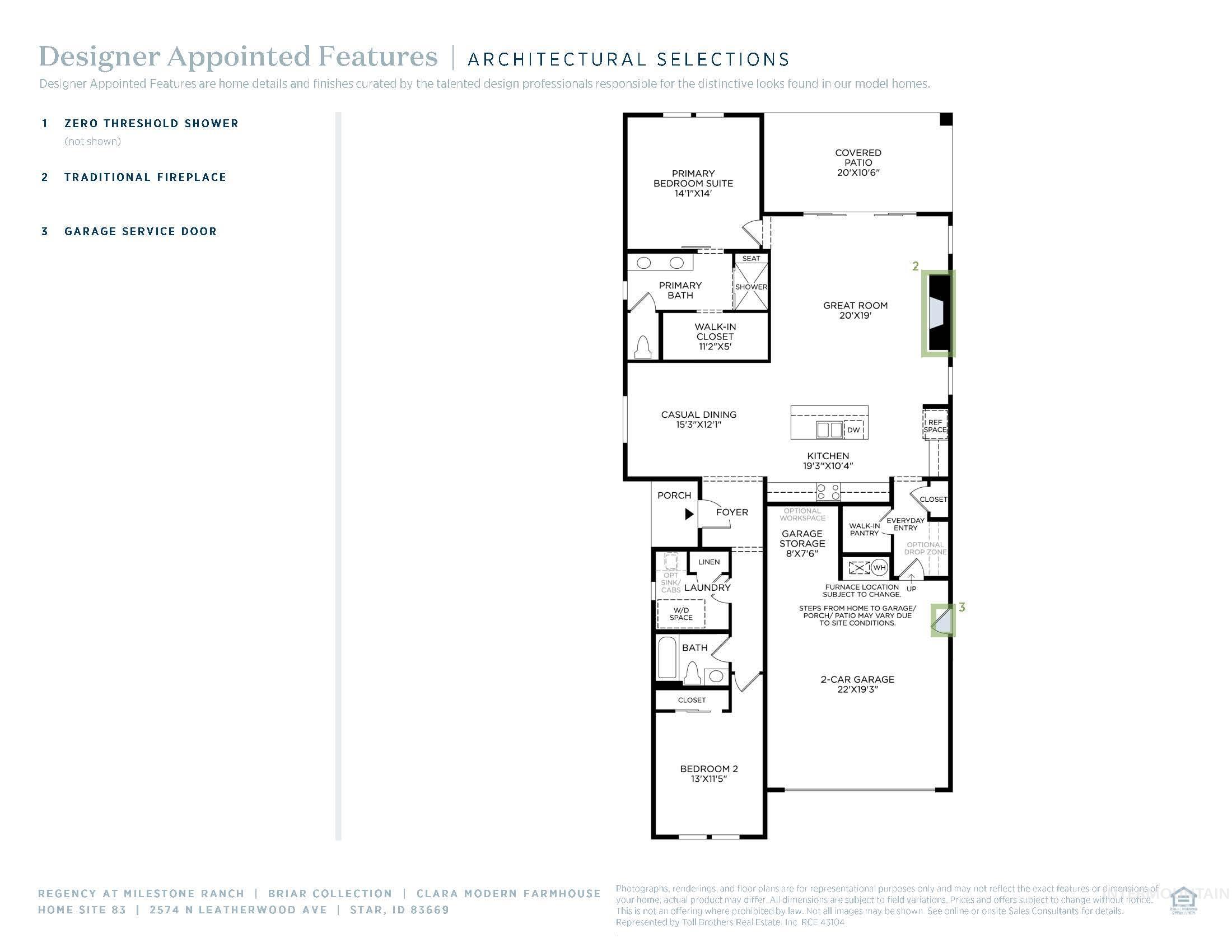 2574 N Leatherwood Ave, Star, Idaho 83669, 2 Bedrooms, 2 Bathrooms, Residential For Sale, Price $554,000, 98976432