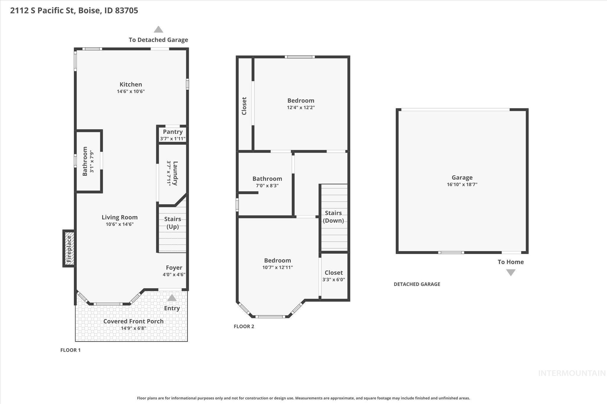 2112 S Pacific St, Boise, Idaho 83705-3962, 2 Bedrooms, 1.5 Bathrooms, Residential For Sale, Price $415,000, 98977755