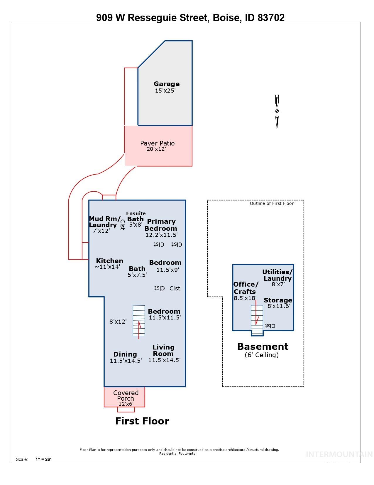 909 W Resseguie St, Boise, Idaho 83702, 3 Bedrooms, 2 Bathrooms, Residential For Sale, Price $875,000, 98978957