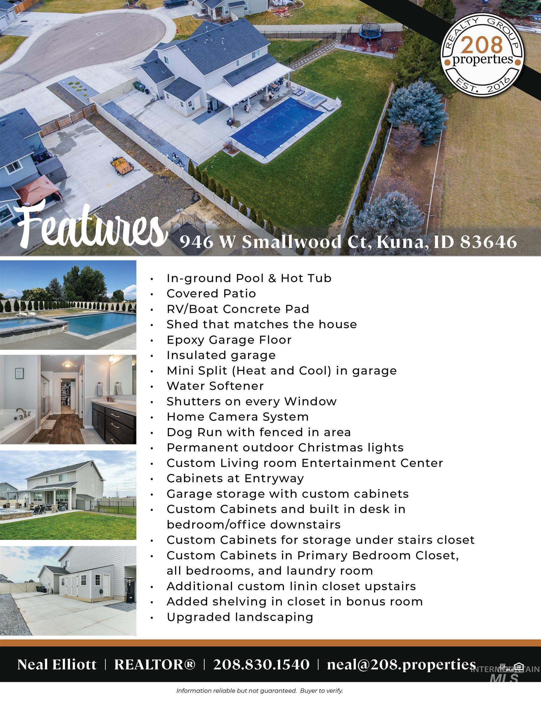 946 W Smallwood Ct, Meridian, Idaho 83642, 4 Bedrooms, 2.5 Bathrooms, Residential For Sale, Price $950,000, 98979653