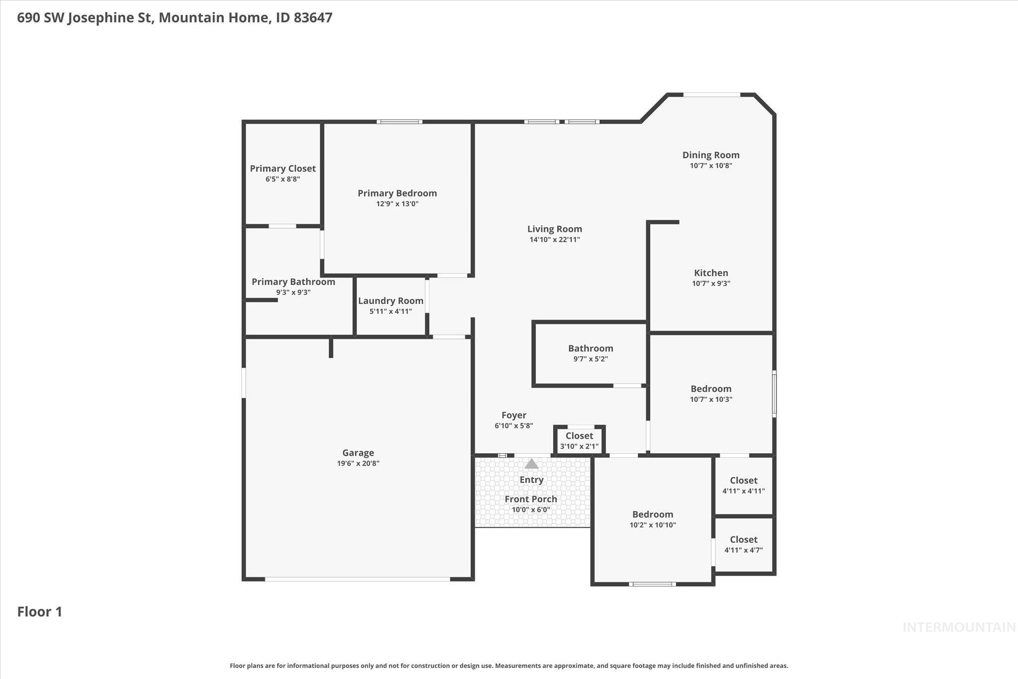 690 SW Josephine St, Mountain Home, Idaho 83647, 3 Bedrooms, 2 Bathrooms, Residential For Sale, Price $339,900, 98979666