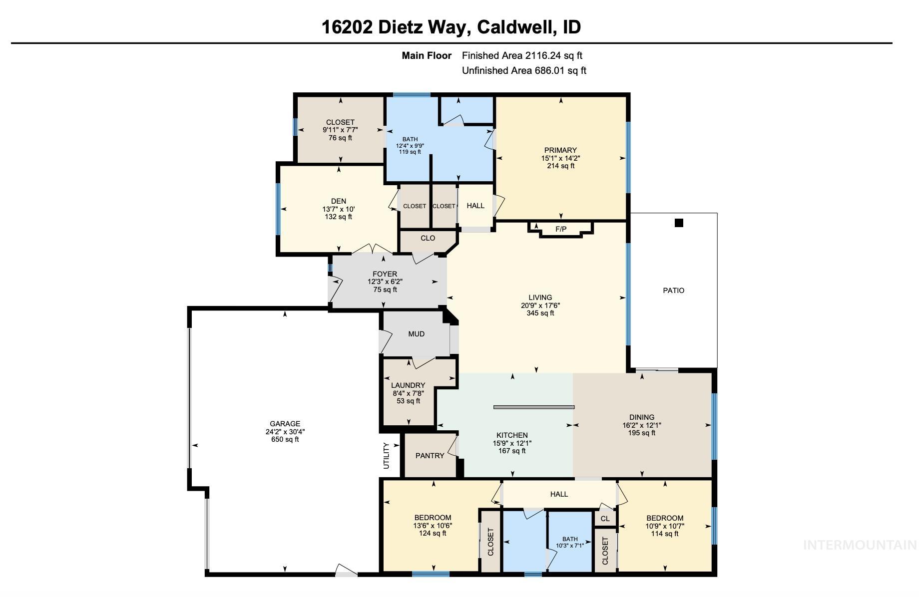 16202 Dietz Way, Caldwell, Idaho 83607, 4 Bedrooms, 2 Bathrooms, Residential For Sale, Price $455,000, 98979760