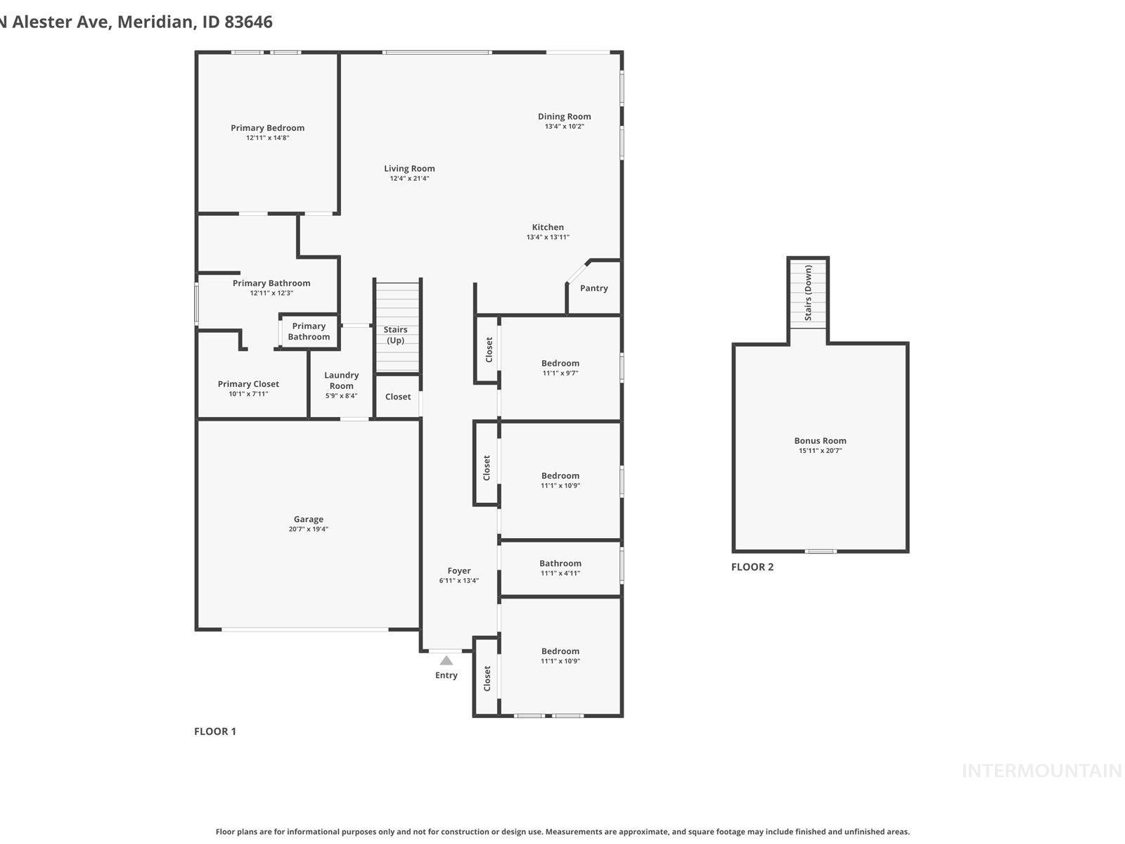 4254 N Alester Ave, Meridian, Idaho 83646-6863, 4 Bedrooms, 2 Bathrooms, Residential For Sale, Price $514,990, 98979826