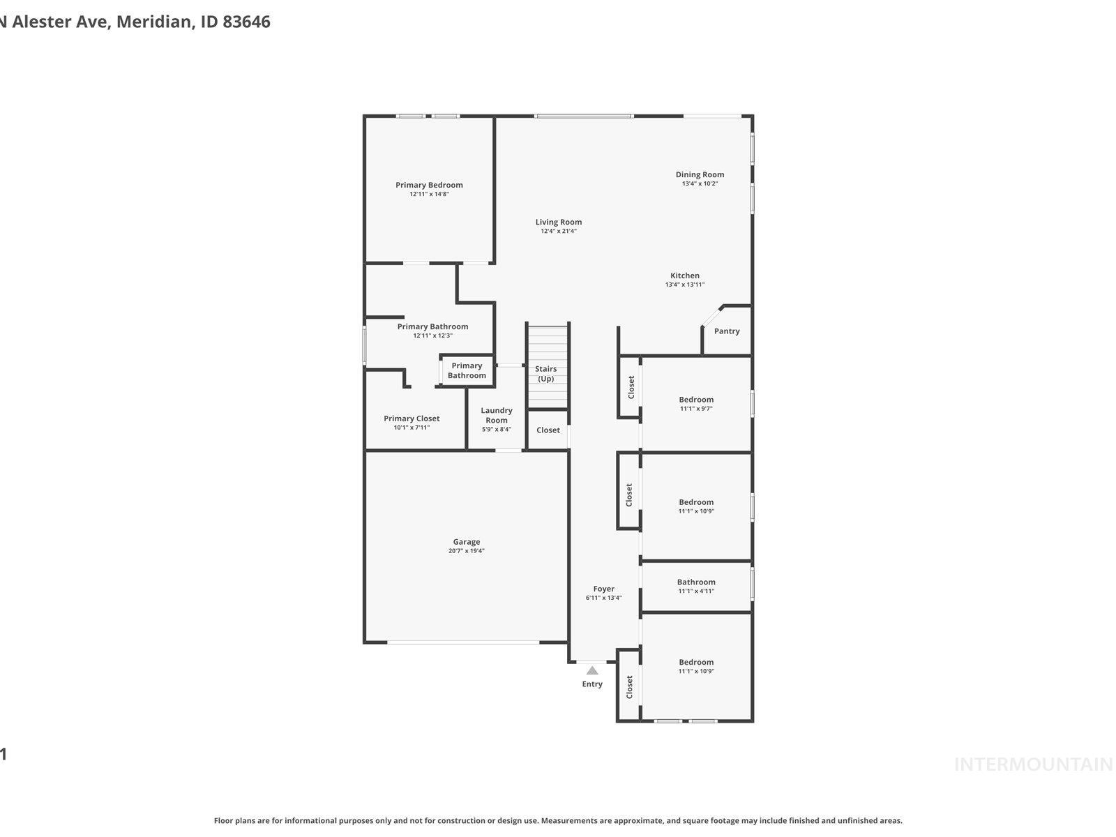 4254 N Alester Ave, Meridian, Idaho 83646-6863, 4 Bedrooms, 2 Bathrooms, Residential For Sale, Price $514,990, 98979826