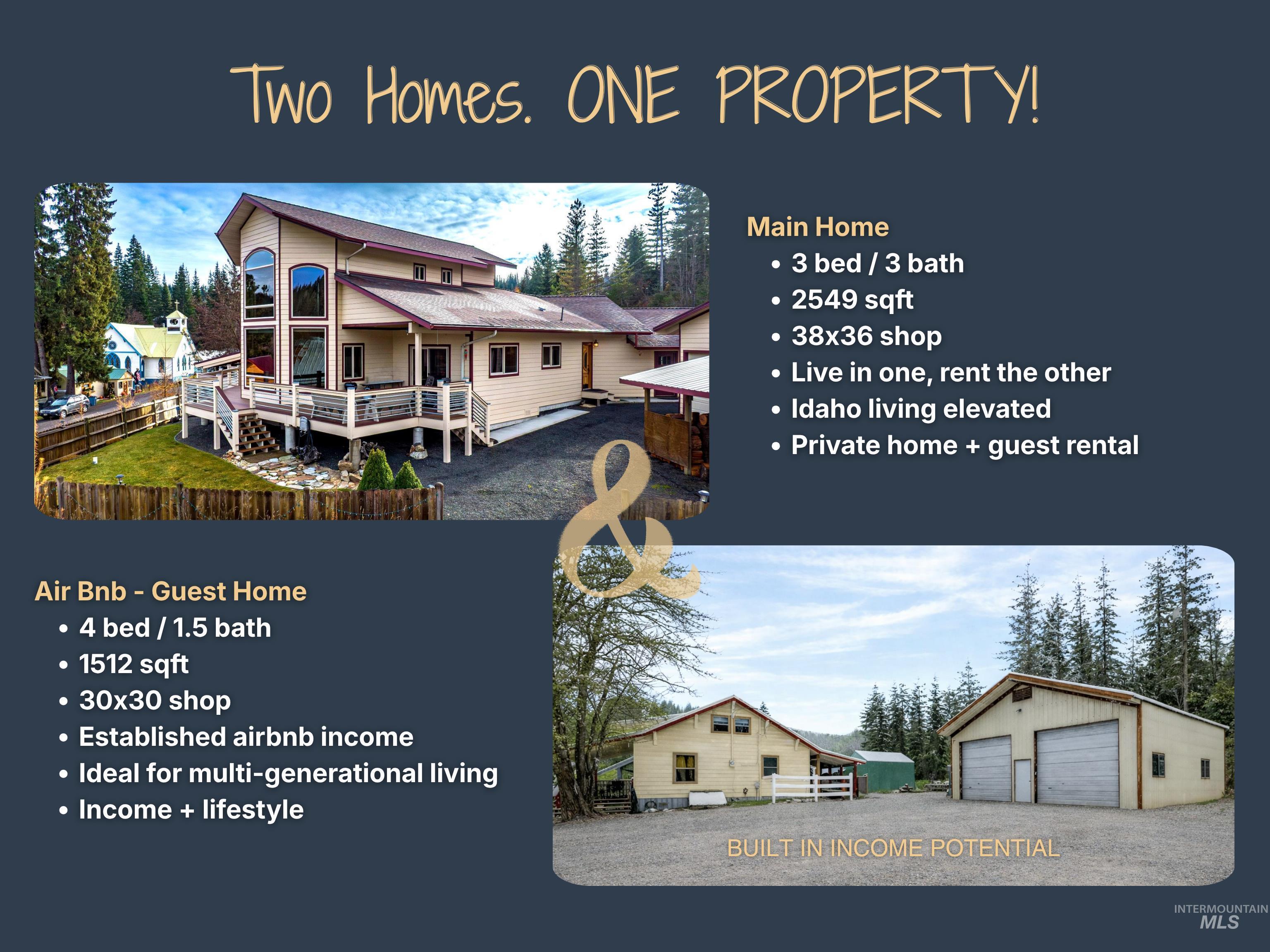 210 & 204 S 2nd St, Elk River, Idaho 83827, 3 Bedrooms, 3 Bathrooms, Residential For Sale, Price $935,000,MLS 98980289
