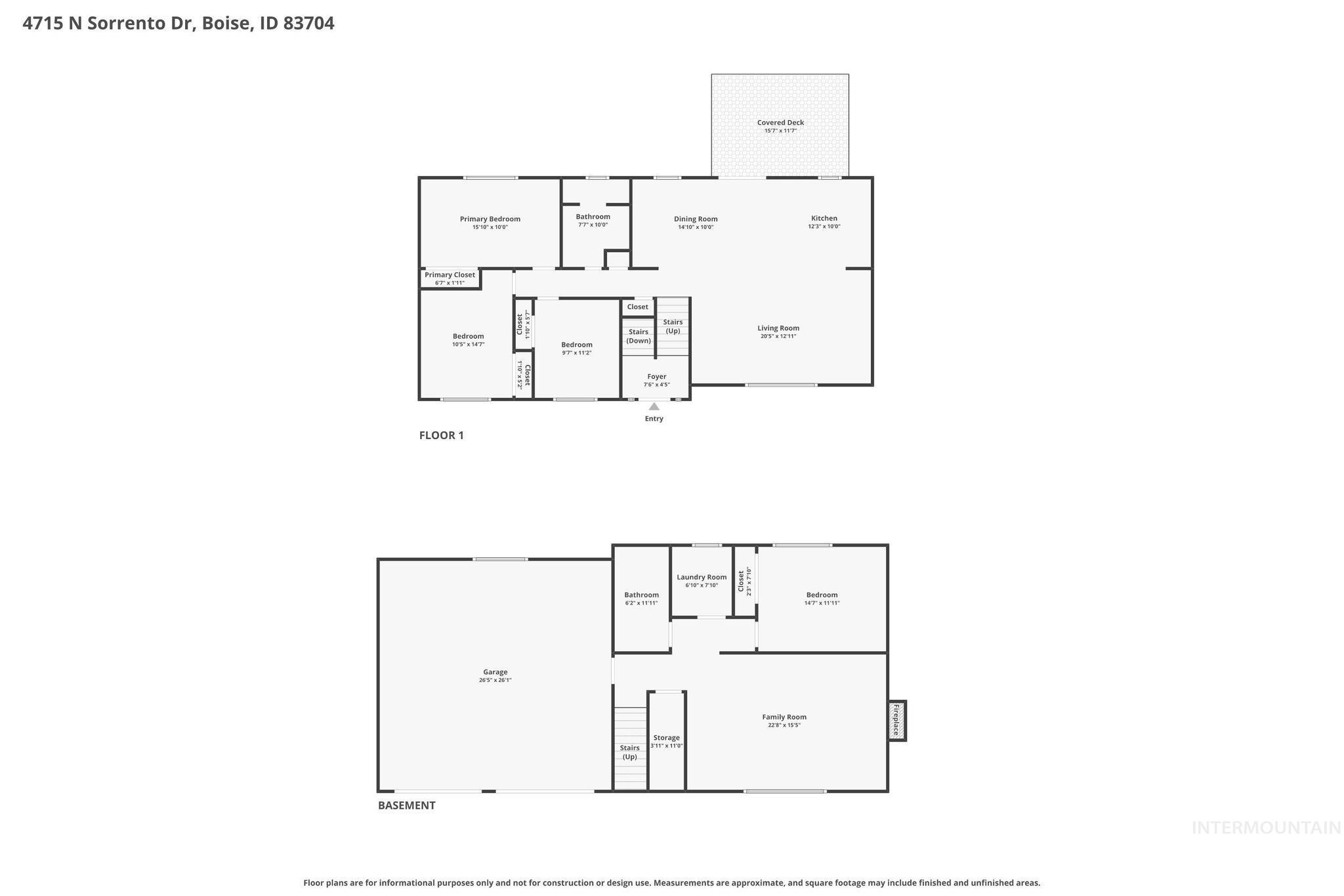 4715 N Sorrento, Boise, Idaho 83704, 4 Bedrooms, 2 Bathrooms, Residential For Sale, Price $559,990,MLS 98980729