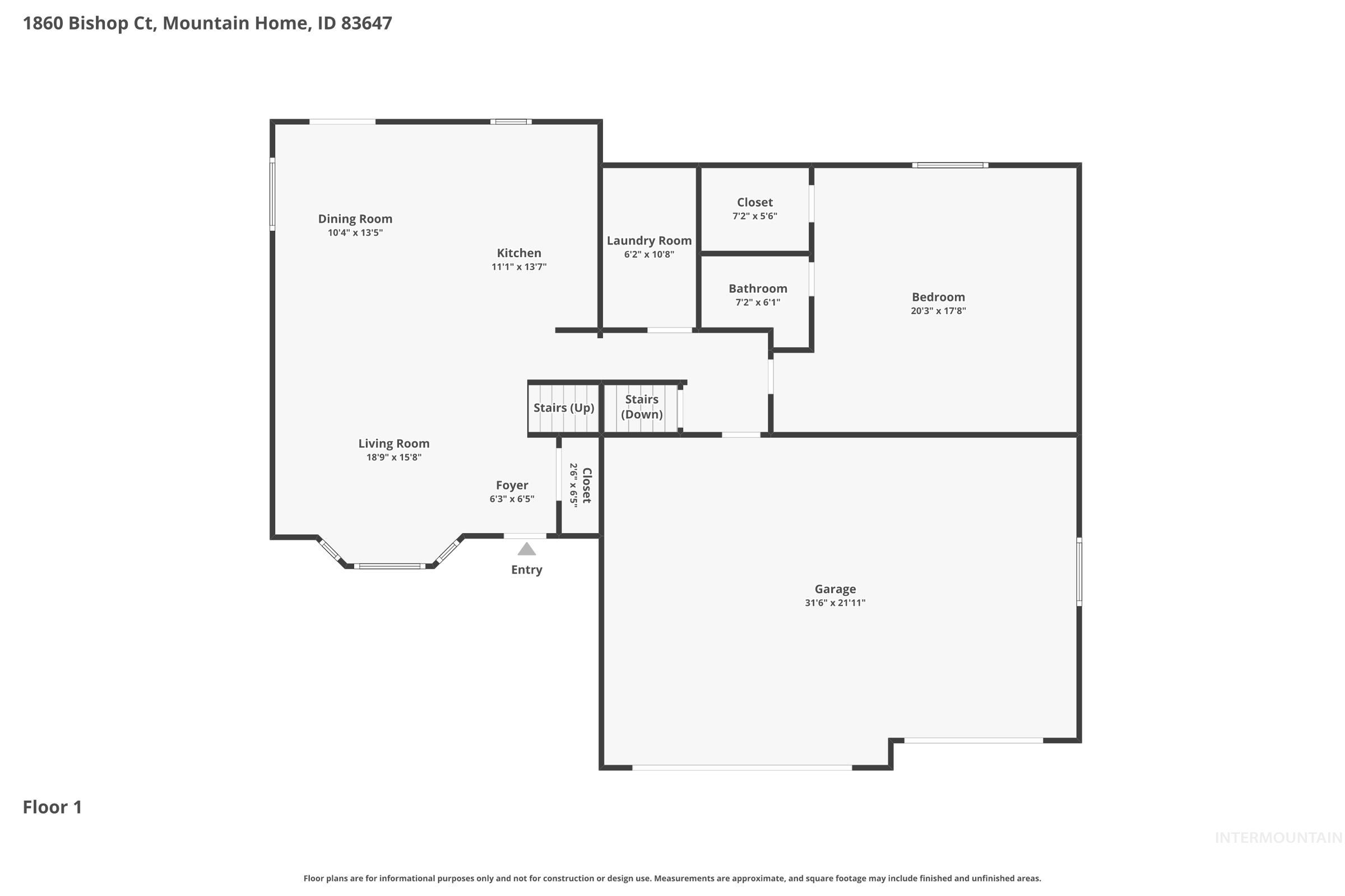 1860 Bishop Ct, Mountain Home, Idaho 83647, 6 Bedrooms, 4 Bathrooms, Residential For Sale, Price $485,000, 98980802