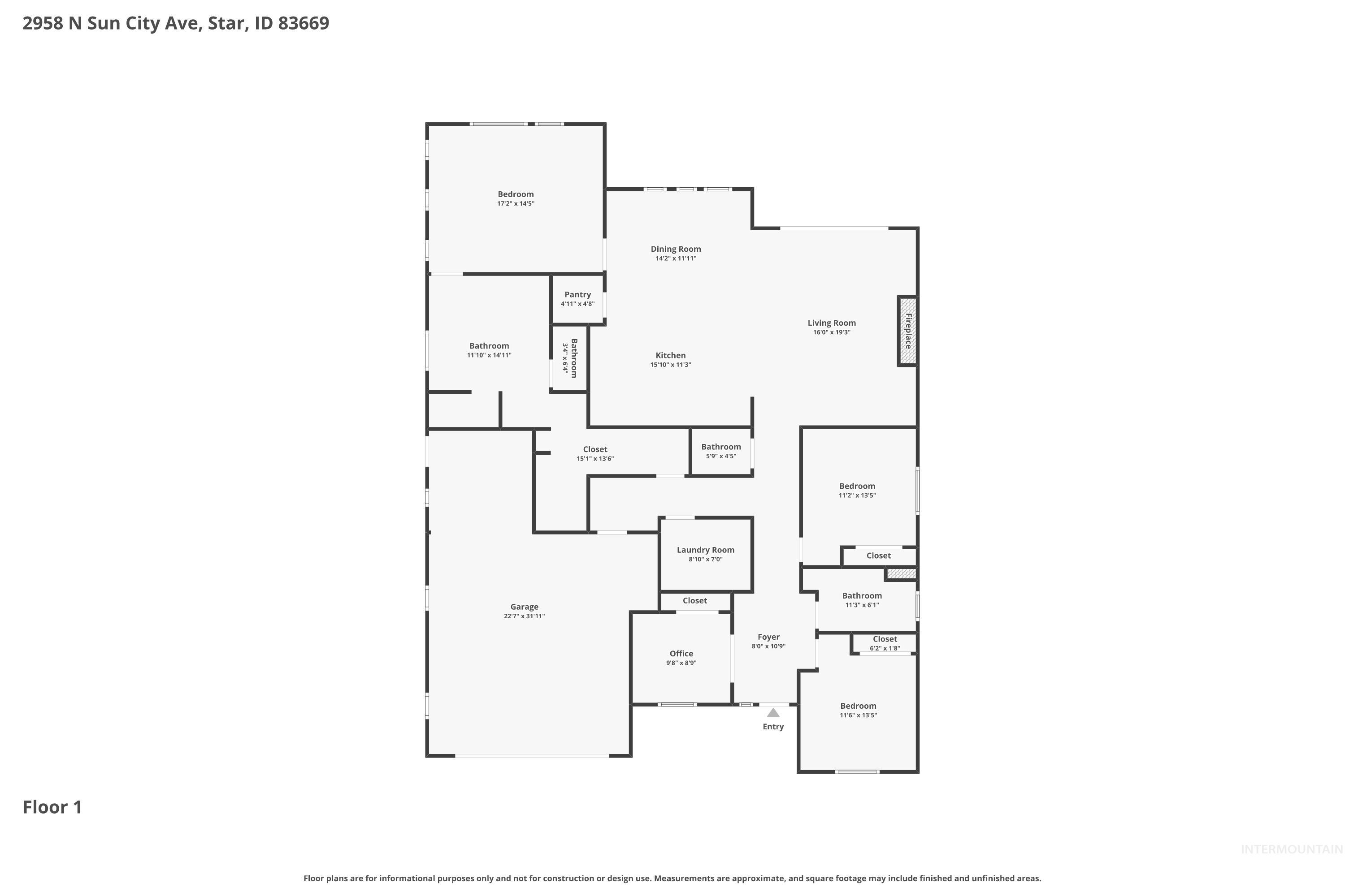 2958 N Sun City Ave, Star, Idaho 83669, 4 Bedrooms, 2.5 Bathrooms, Residential For Sale, Price $699,000, 98981355