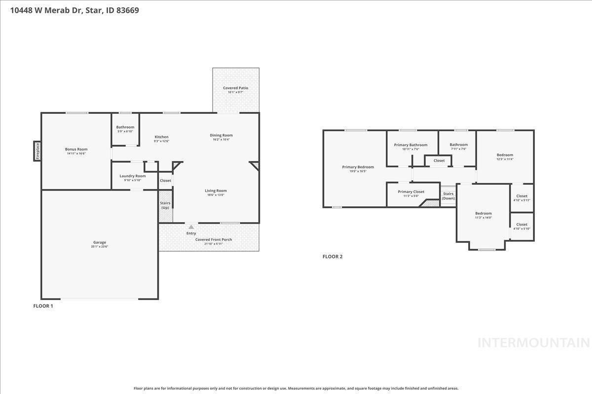 10448 W Merab Ct, Star, Idaho 83669, 3 Bedrooms, 2.5 Bathrooms, Residential For Sale, Price $450,000, 98982211