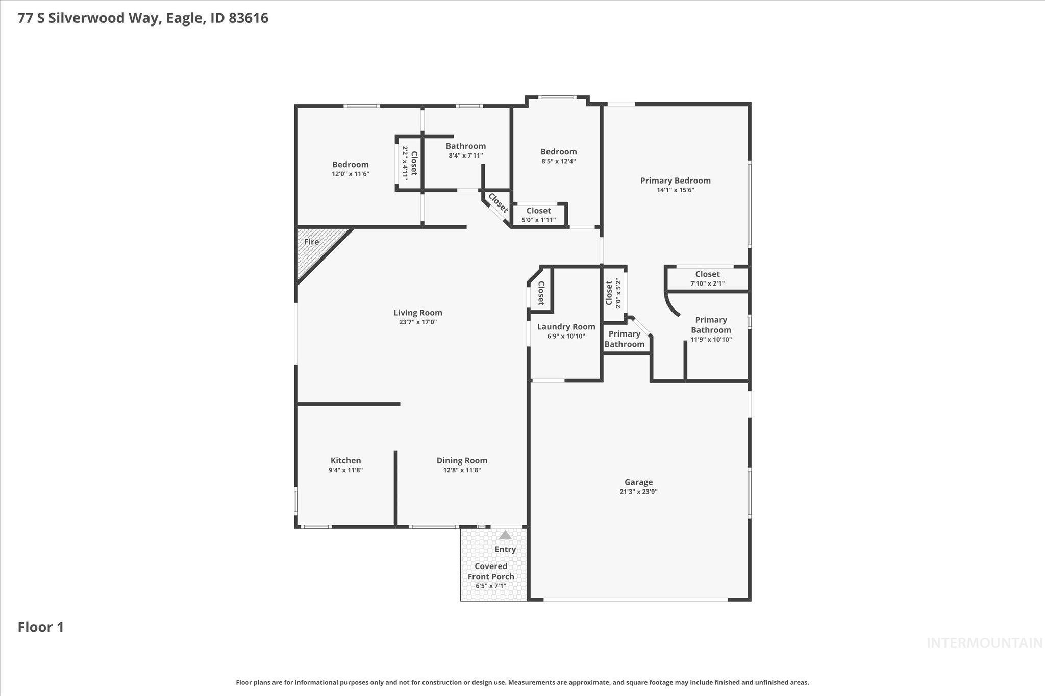77 S Silverwood Way, Eagle, Idaho 83616, 3 Bedrooms, 2 Bathrooms, Residential For Sale, Price $493,900, 98982324