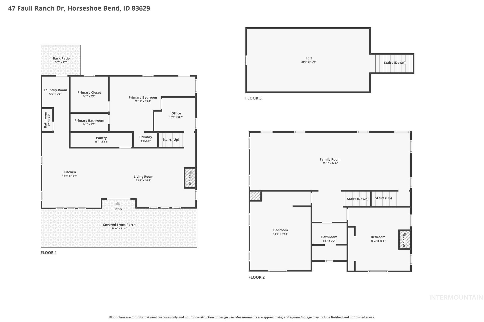 47 Faull Ranch Dr, Horseshoe Bend, Idaho 83629, 3 Bedrooms, 2.5 Bathrooms, Residential For Sale, Price $979,000, 98982450