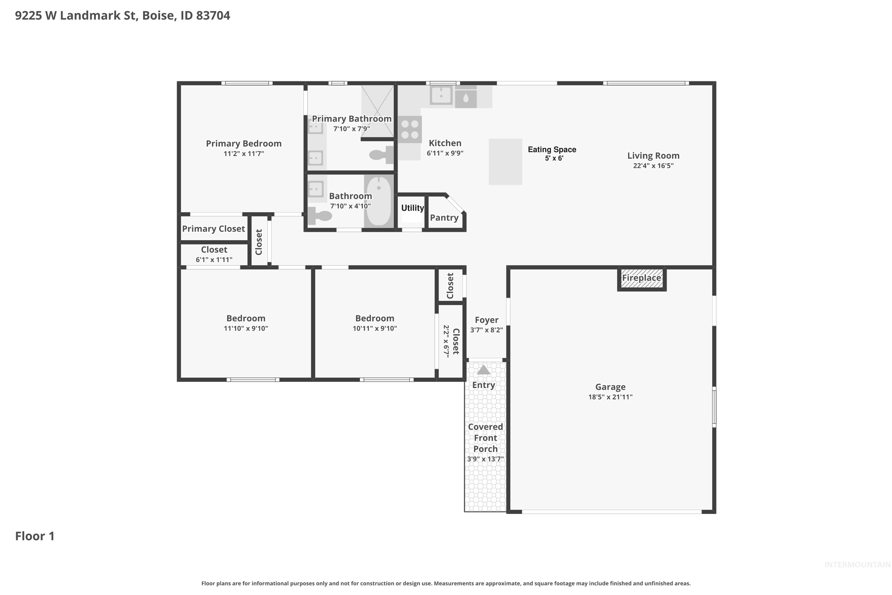 9225 W Landmark St, Boise, Idaho 83704, 3 Bedrooms, 2 Bathrooms, Residential For Sale, Price $455,000, 98982506