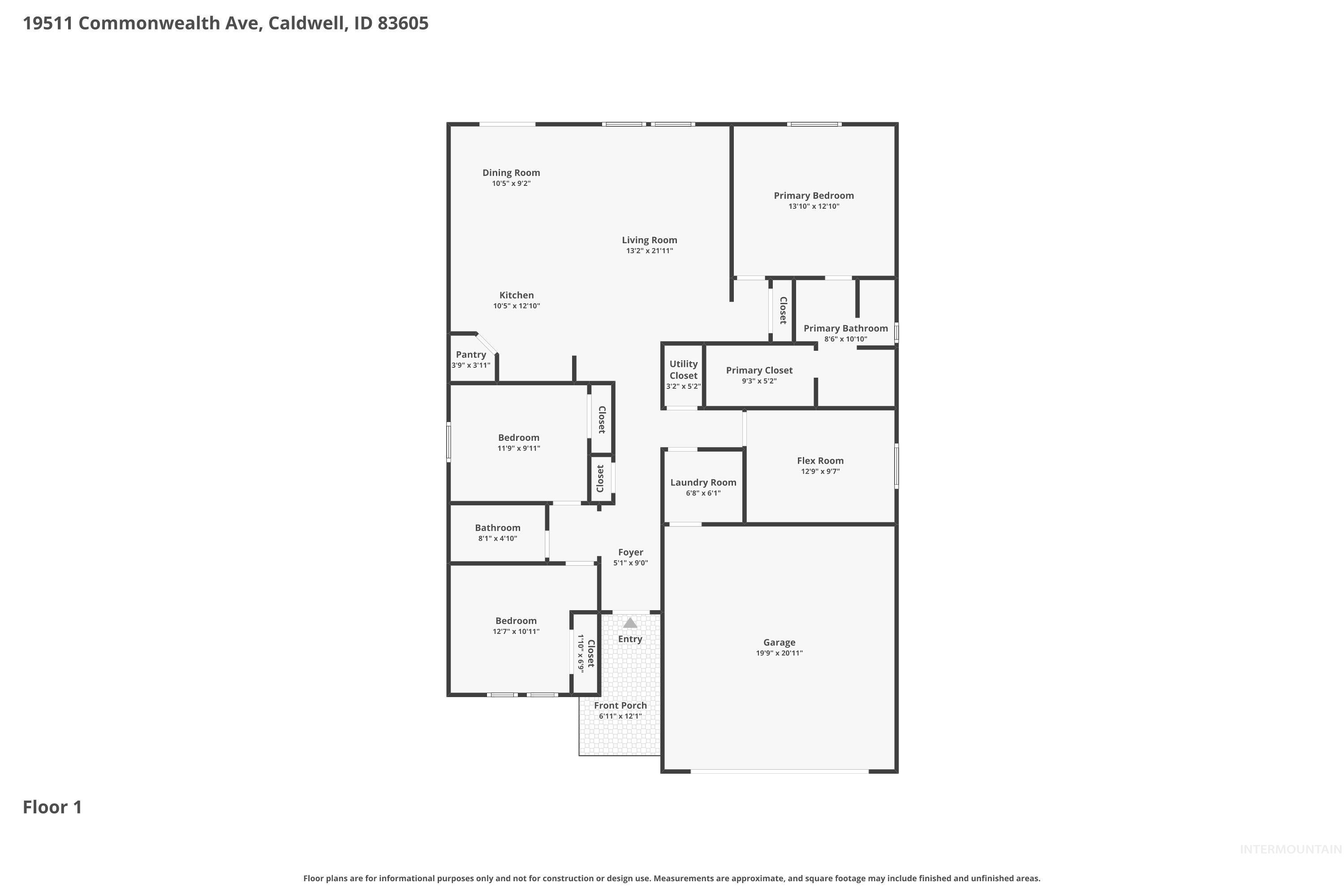 19511 Commonwealth Ave, Caldwell, Idaho 83605, 3 Bedrooms, 2 Bathrooms, Residential For Sale, Price $400,000, 98982507