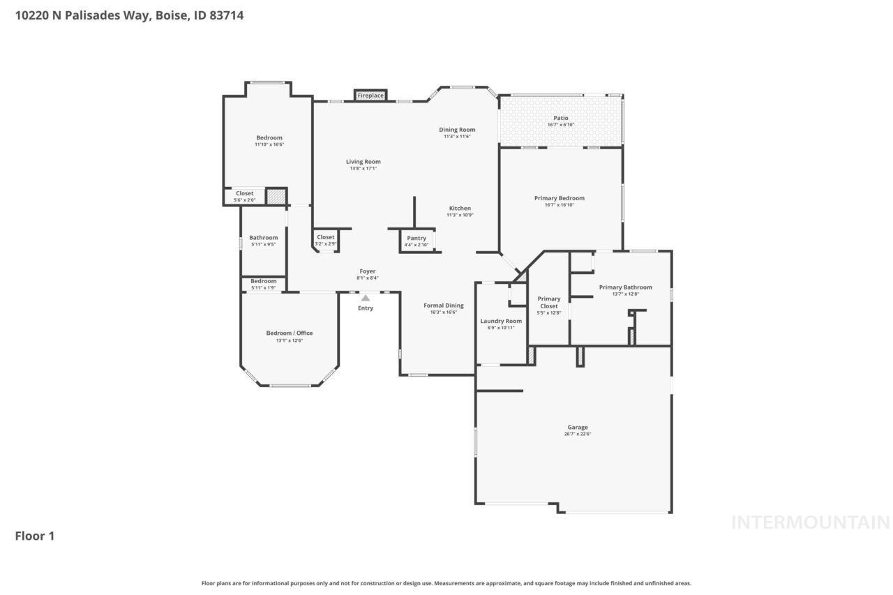 10220 N Palisades Way, Boise, Idaho 83714-9503, 3 Bedrooms, 2 Bathrooms, Residential For Sale, Price $629,000, 98982554