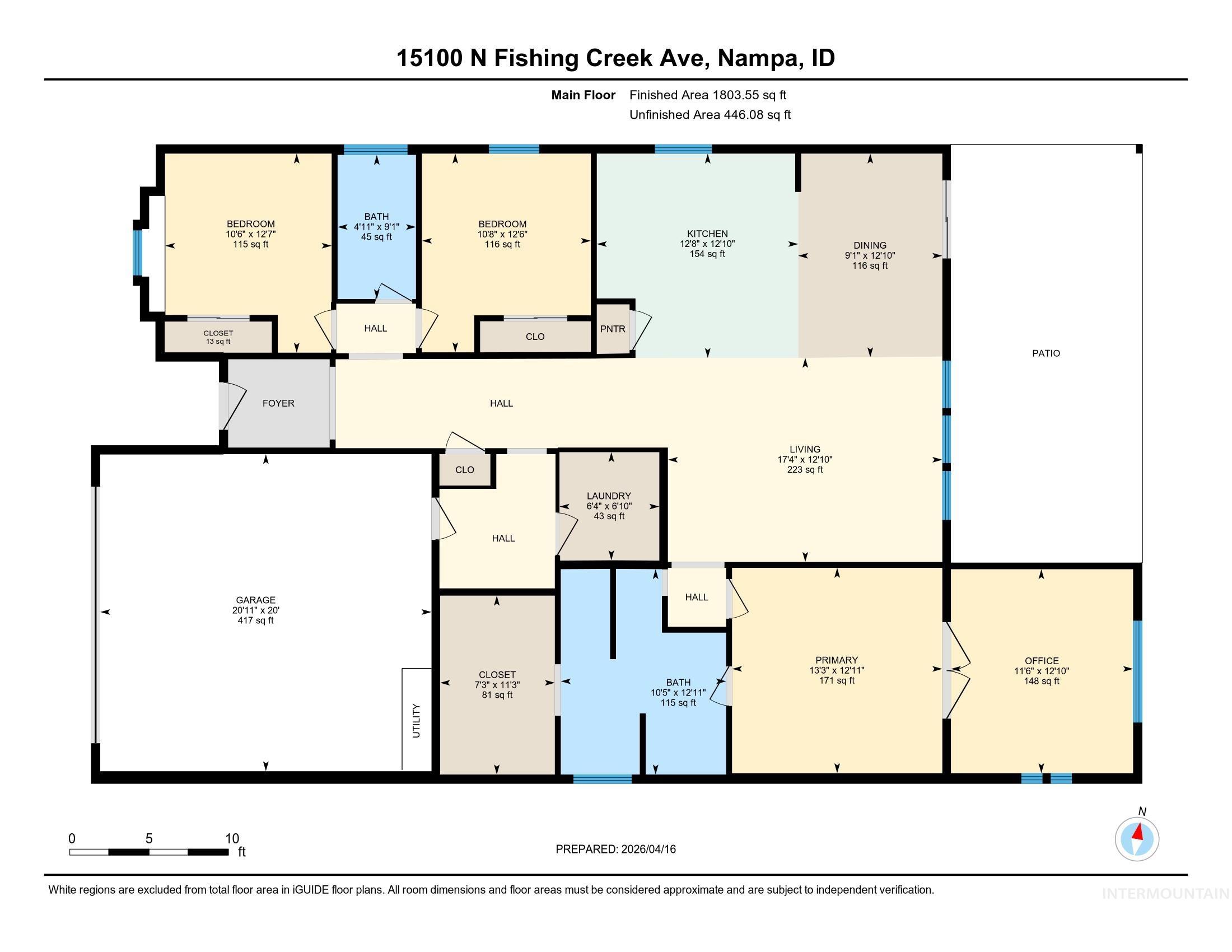 15100 N Fishing Creek Ave, Nampa, Idaho 83651, 3 Bedrooms, 2 Bathrooms, Residential For Sale, Price $415,000,MLS 98982599
