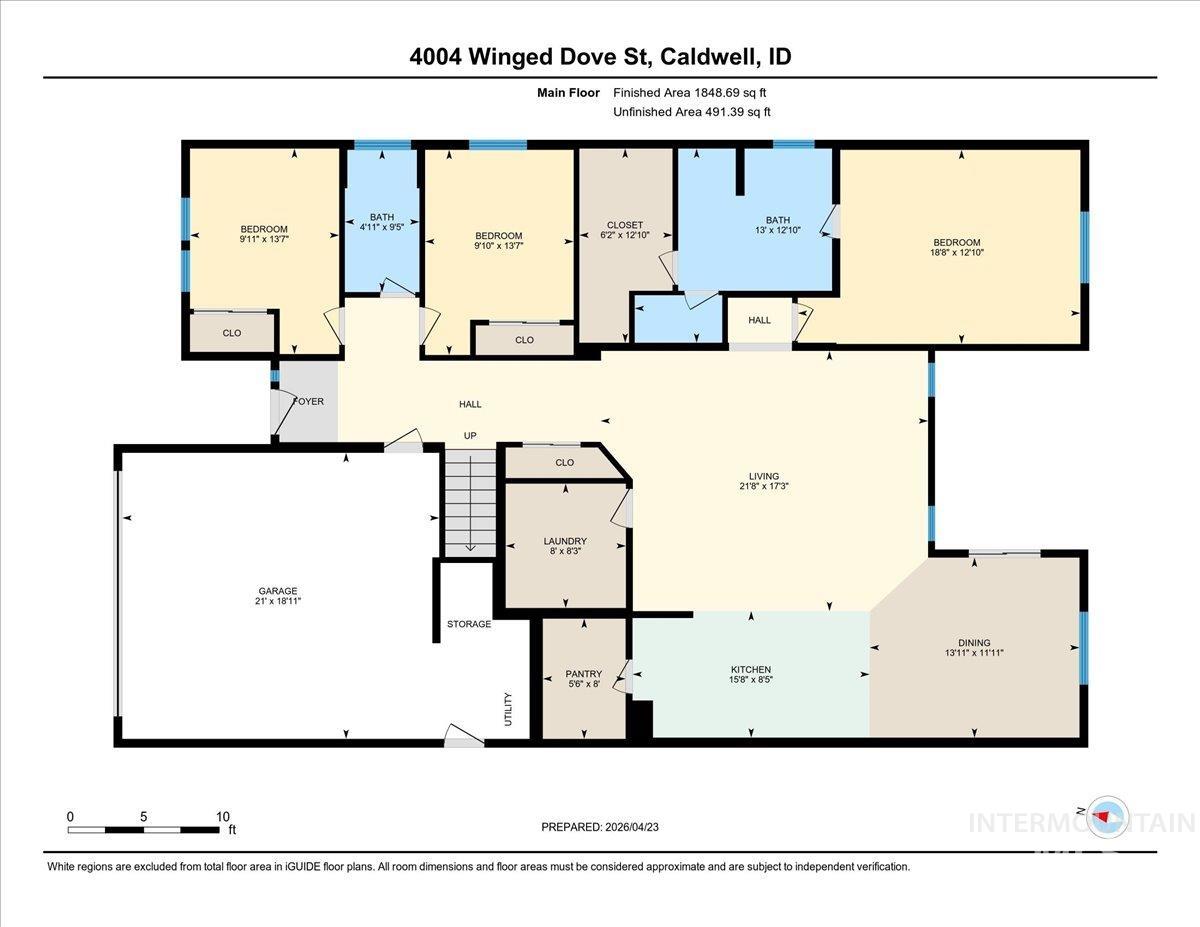 4004 Winged Dove St., Caldwell, Idaho 83605, 4 Bedrooms, 3 Bathrooms, Residential For Sale, Price $429,000,MLS 98983254