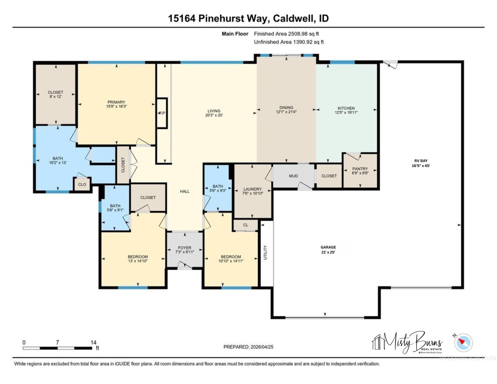 16154 Pinehurst Way, Caldwell, Idaho 83607, 3 Bedrooms, 3 Bathrooms, Residential For Sale, Price $930,000,MLS 98983635