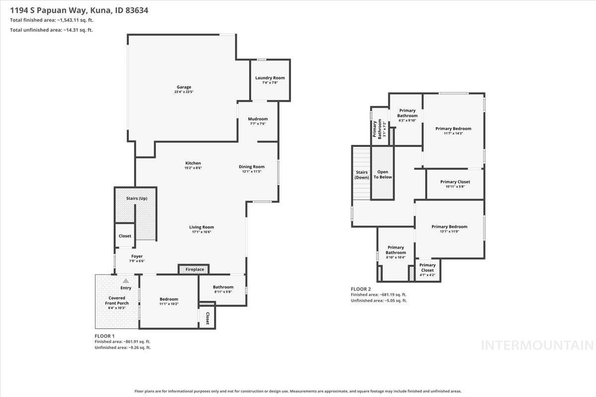 1194 S Papuan Way, Kuna, Idaho 83634, 3 Bedrooms, 3 Bathrooms, Residential For Sale, Price $535,000,MLS 98984113