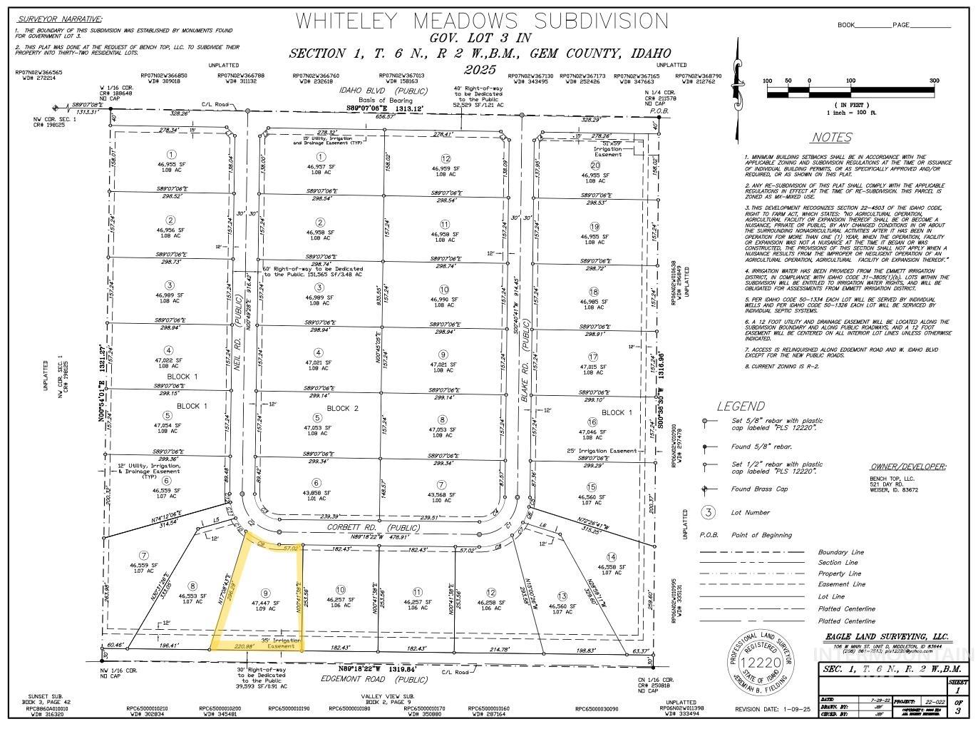 Lot 9 Corbett Rd, Emmett, Idaho 83617, 3 Bedrooms, 2 Bathrooms, Residential For Sale, Price $849,000, 98984241
