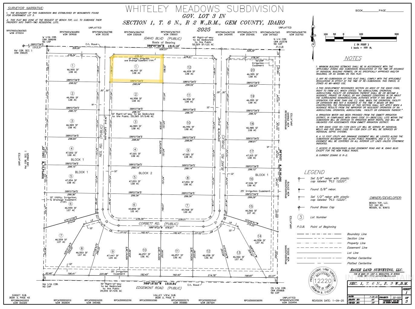 Lot 1 Neil Rd, Emmett, Idaho 83617, 3 Bedrooms, 2 Bathrooms, Residential For Sale, Price $849,000, 98984241