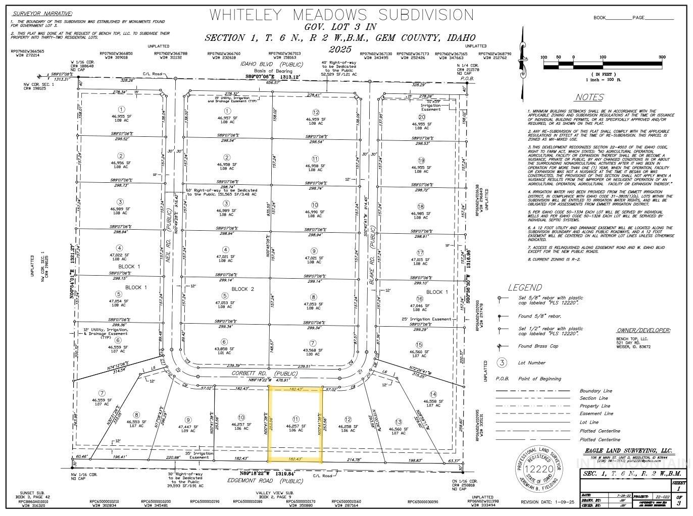 Lot 11 Corbett Rd, Emmett, Idaho 83617, 3 Bedrooms, 2 Bathrooms, Residential For Sale, Price $949,000, 98984243