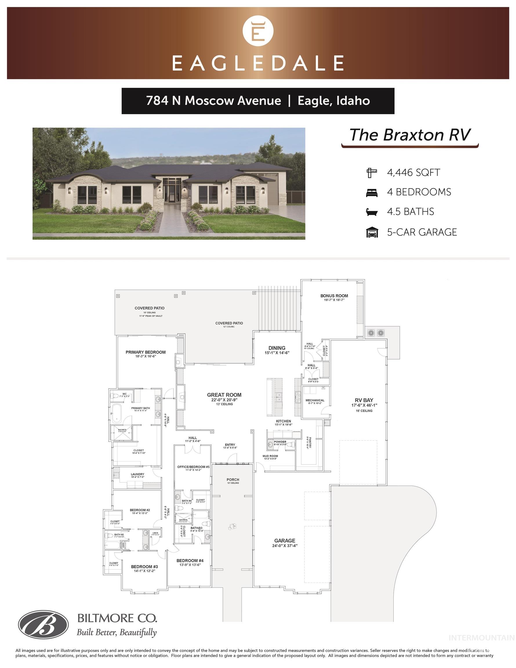 784 N Moscow Ave, Eagle, Idaho 83616, 4 Bedrooms, 4.5 Bathrooms, Residential For Sale, Price $2,479,900, 98984529