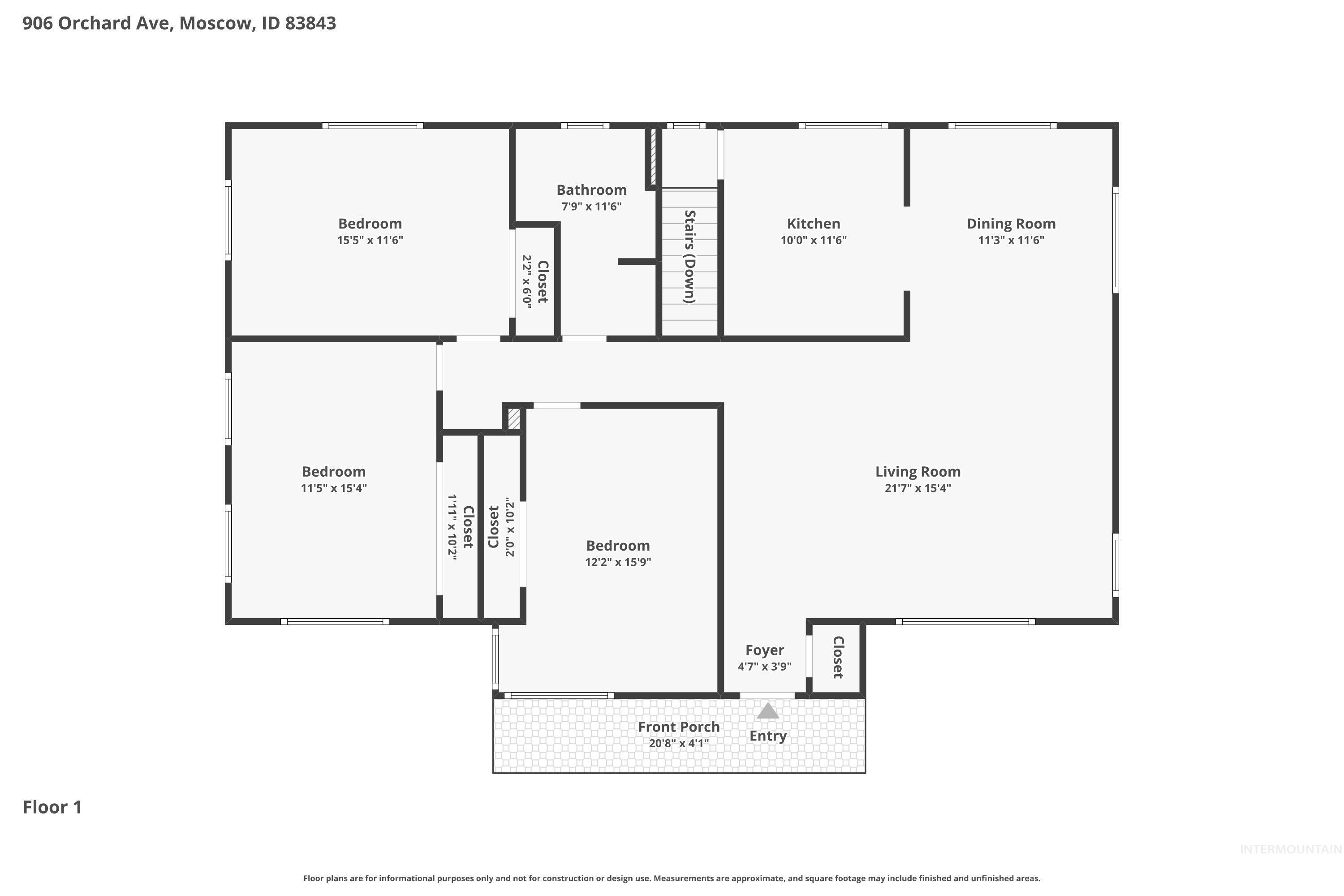 906 Orchard Ave., Moscow, Idaho 83843, 5 Bedrooms, 2 Bathrooms, Residential For Sale, Price $535,000,MLS 98984972