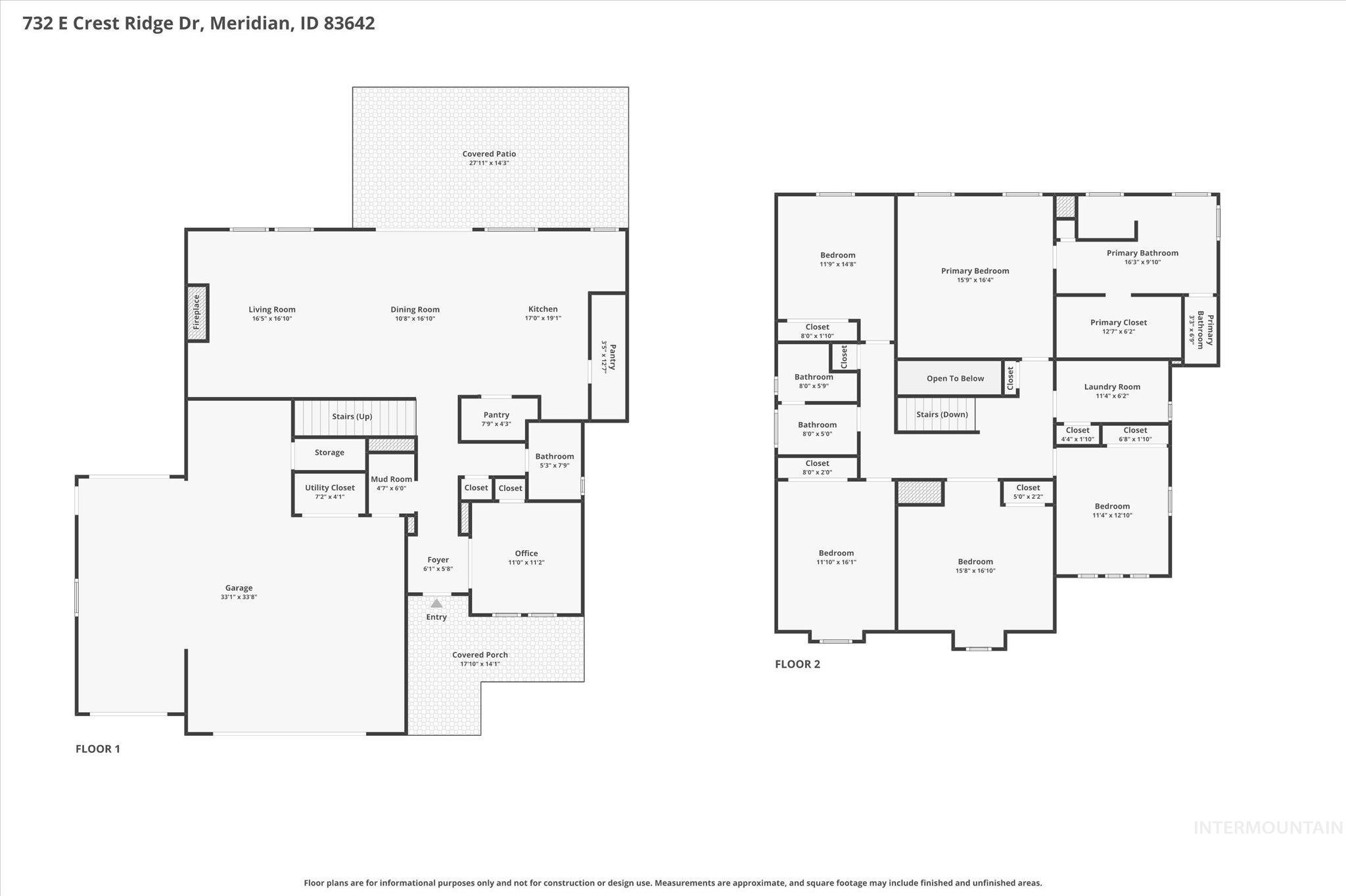 732 E Crest Ridge Dr, Meridian, Idaho 83642, 5 Bedrooms, 2.5 Bathrooms, Residential For Sale, Price $760,000,MLS 98985382