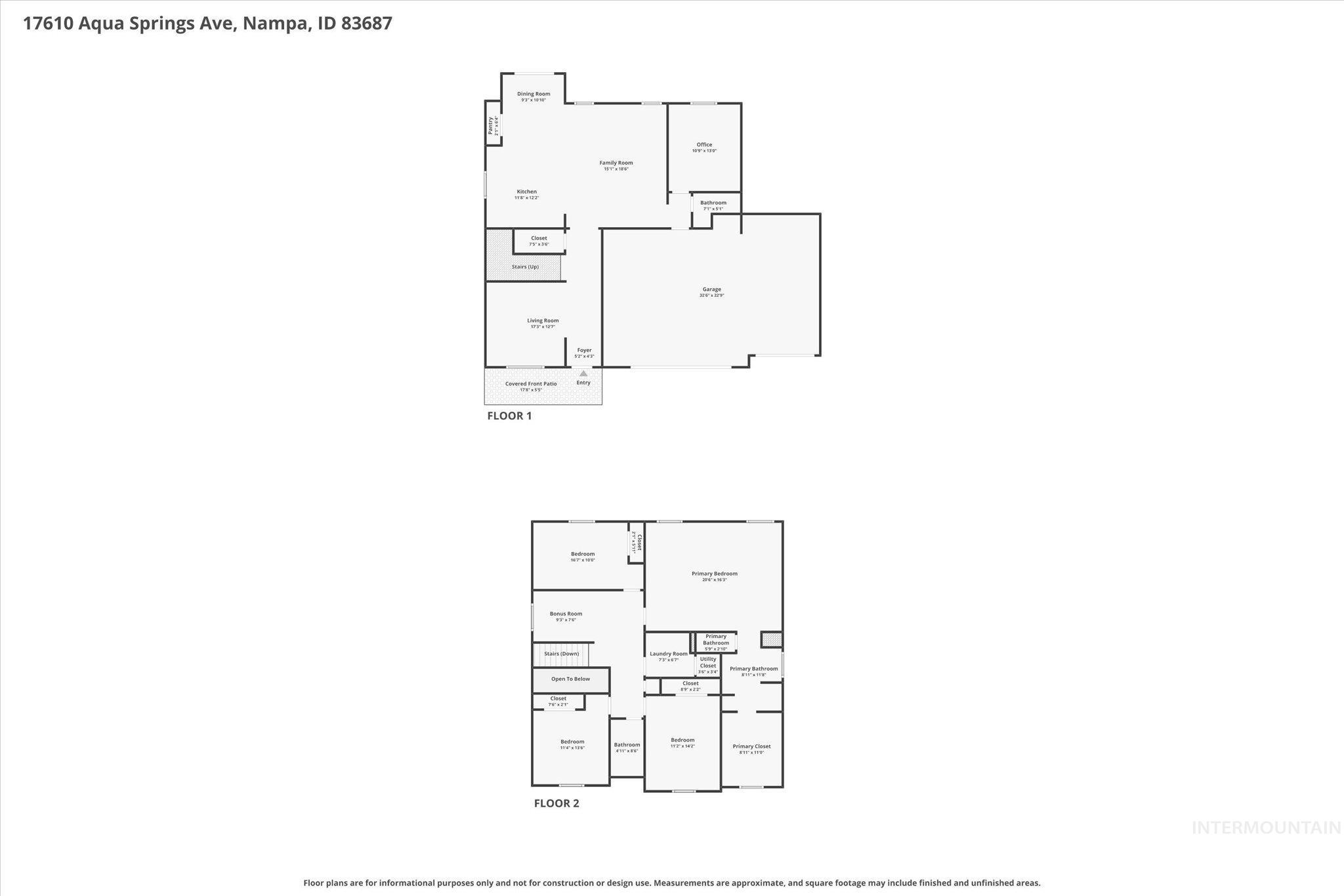 17610 Aqua Springs Ave, Nampa, Idaho 83687, 4 Bedrooms, 2.5 Bathrooms, Residential For Sale, Price $469,000,MLS 98985860
