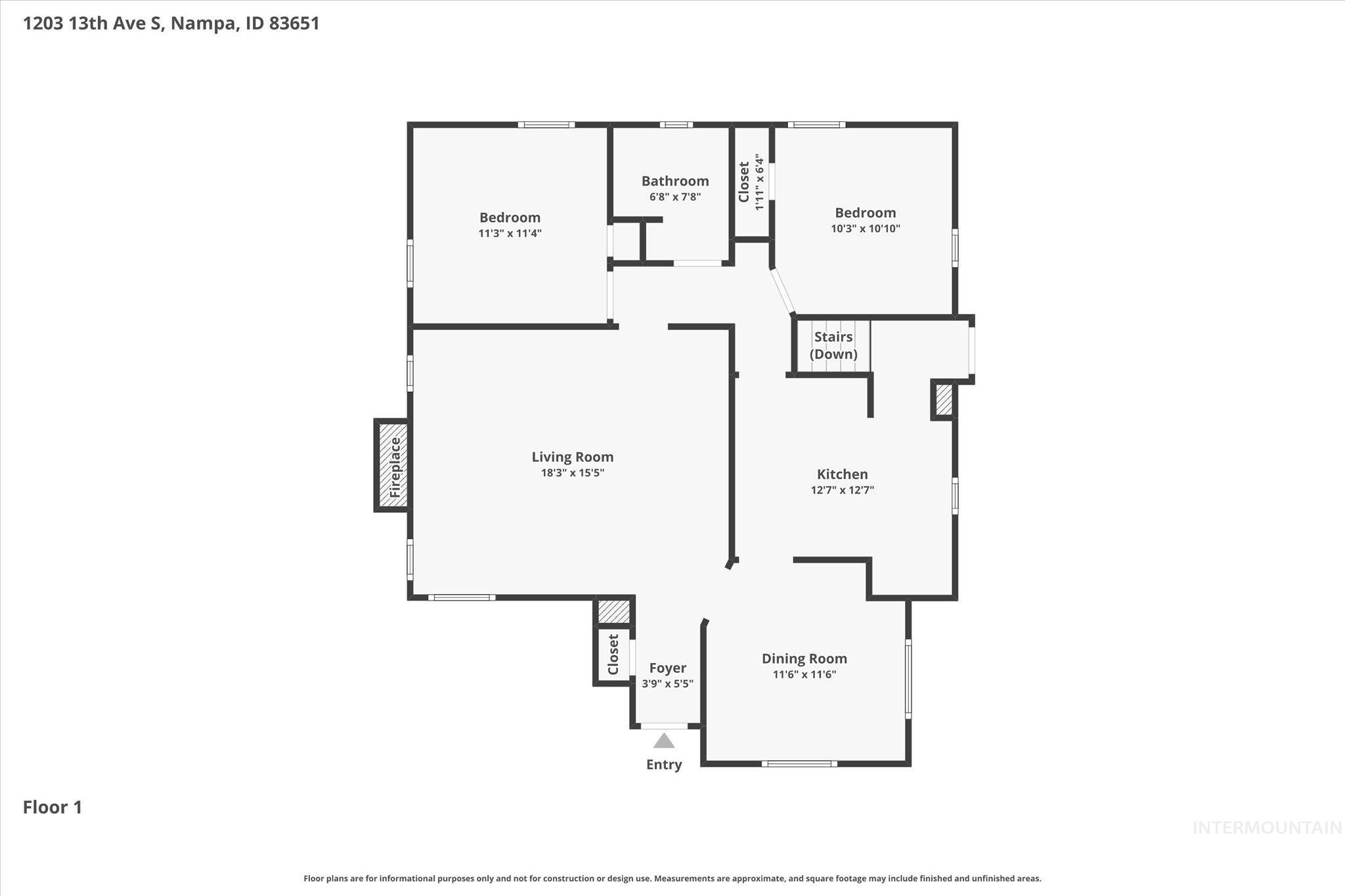 1203 13th Ave S, Nampa, Idaho 83651, 4 Bedrooms, 1 Bathroom, Residential For Sale, Price $330,000,MLS 98986523