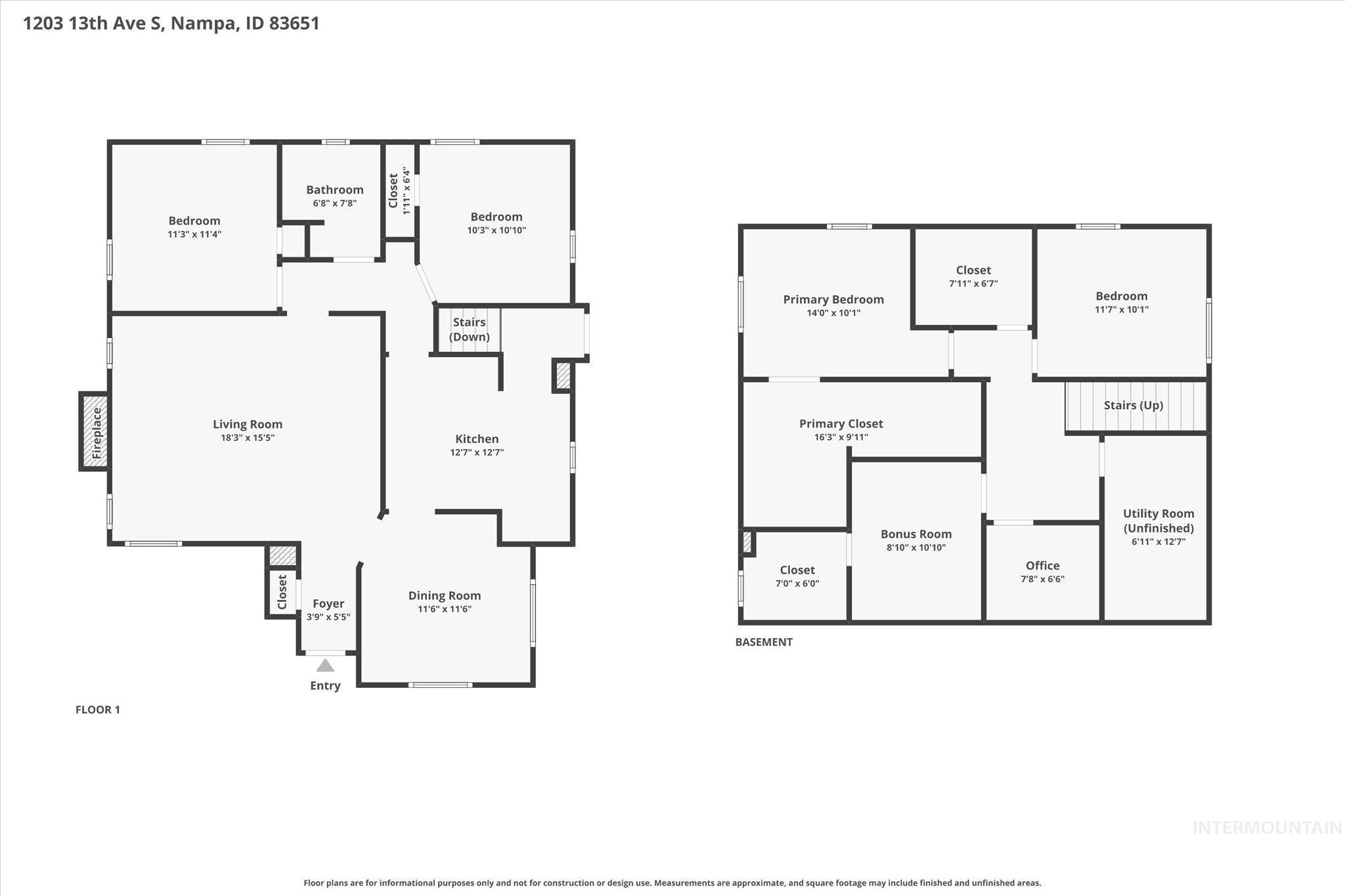 1203 13th Ave S, Nampa, Idaho 83651, 4 Bedrooms, 1 Bathroom, Residential For Sale, Price $330,000,MLS 98986523