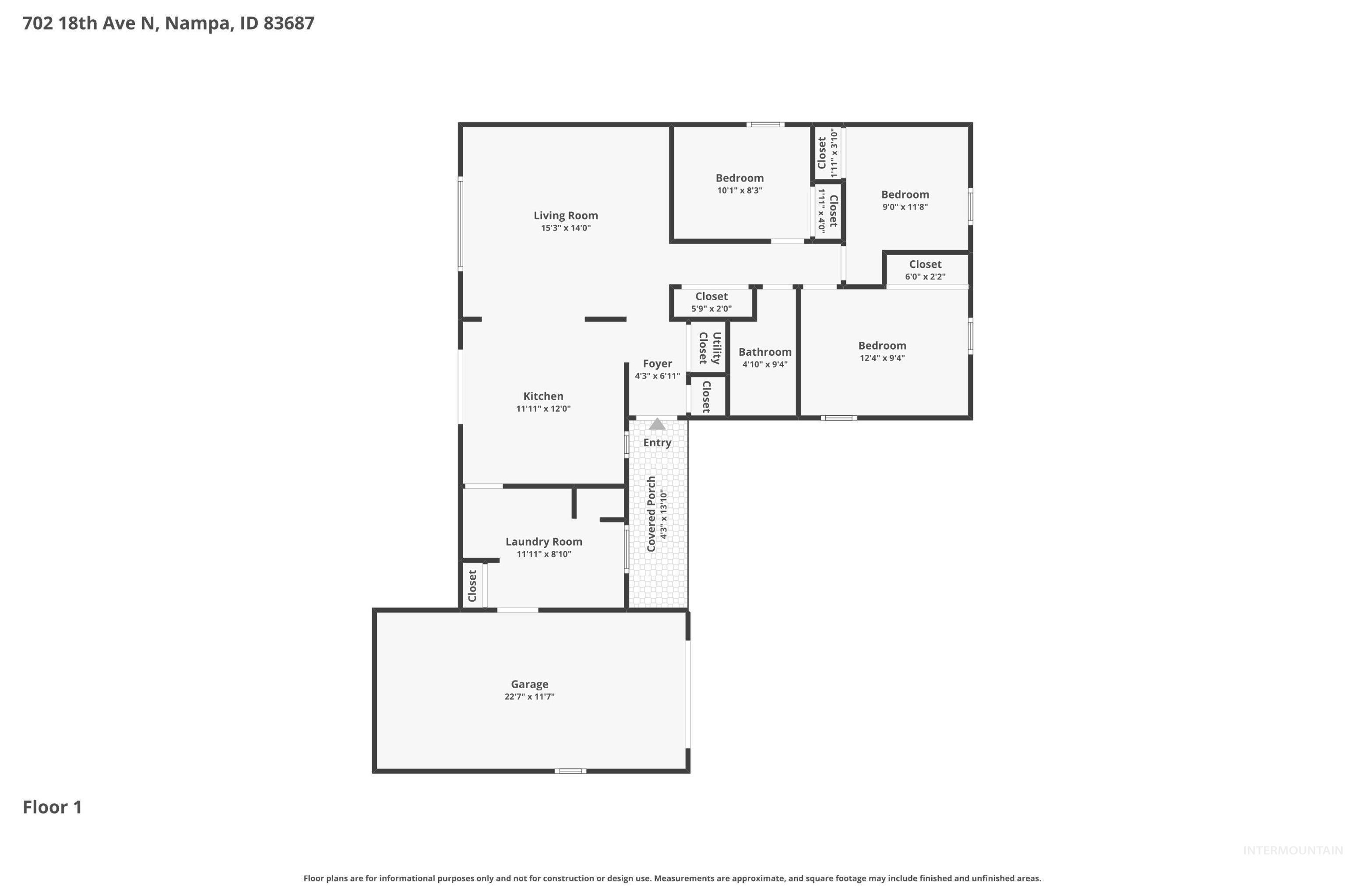 702 18th Ave. N, Nampa, Idaho 83687, 3 Bedrooms, 1.5 Bathrooms, Residential For Sale, Price $325,000,MLS 98986837